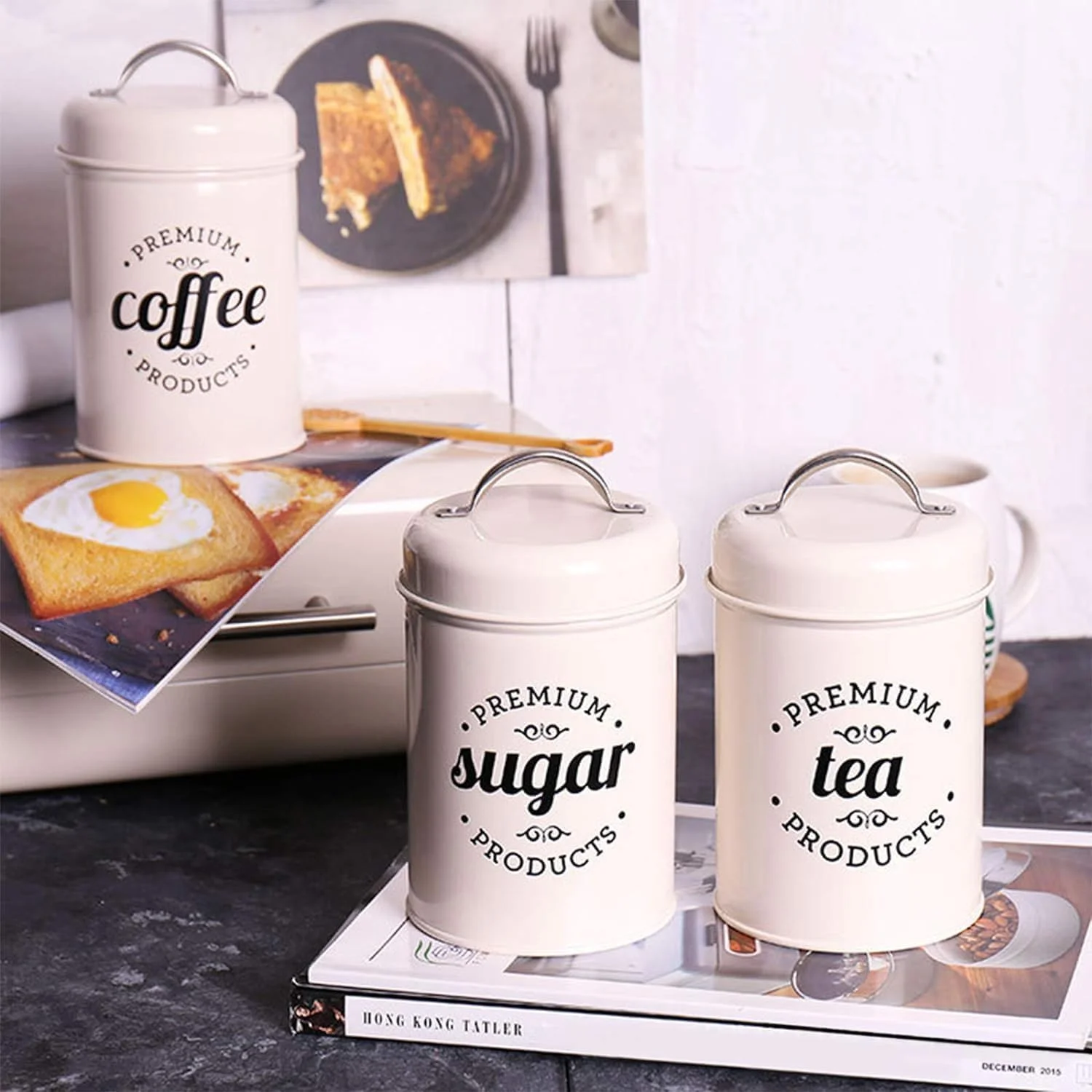 ظروف حبوبات درب دار ایده گالا، ست ظروف نگهدارنده مواد غذایی برای قهوه، چای، شکر، آبنبات، غلات، ادویه جات، نظم دهنده آشپزخانه و نگهداری مواد غذایی (سفید شیری) ظروف حبوبات درب دار ایده گالا، ست ظروف نگهدارنده مواد غذایی برای قهوه، چای، شکر، آبنبات، غلات، ادویه جات، نظم دهنده آشپزخانه و نگهداری مواد غذایی (سفید شیری)