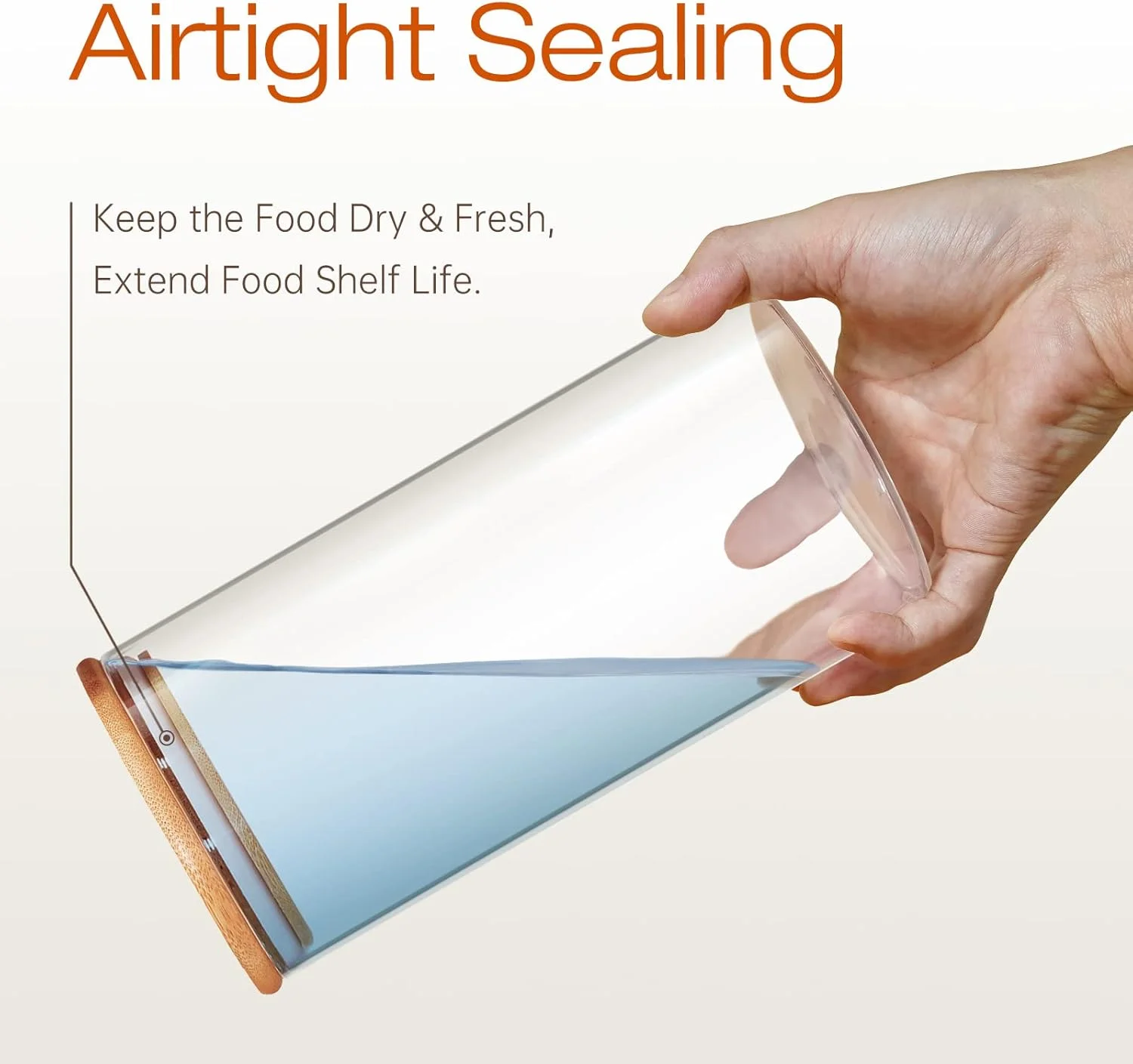 ظروف شیشه ای HomArtist با درب بامبو 1000 میلی لیتر [مجموعه 8 عددی]، ظروف شیشه ای با درب های هواگیر، ظروف نگهداری مواد غذایی شیشه ای برای پاستا، جو دوسر، قهوه، آرد، شکر، برنج، بهترین برای آشپزخانه و انبار