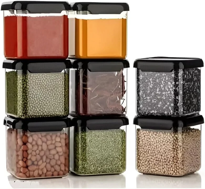 ست ظروف و جا ادویه ای پلاستیکی هومور، ظروف درب دار بدون BPA برای نگهداری مواد غذایی در آشپزخانه، سازمان دهنده آشپزخانه و نظم دهنده کابینت، جا ادویه ای چند منظوره 500 میلی لیتر، مشکی ست ظروف و جا ادویه ای پلاستیکی هومور، ظروف درب دار بدون BPA برای نگهداری مواد غذایی در آشپزخانه، سازمان دهنده آشپزخانه و نظم دهنده کابینت، جا ادویه ای چند منظوره 500 میلی لیتر، مشکی