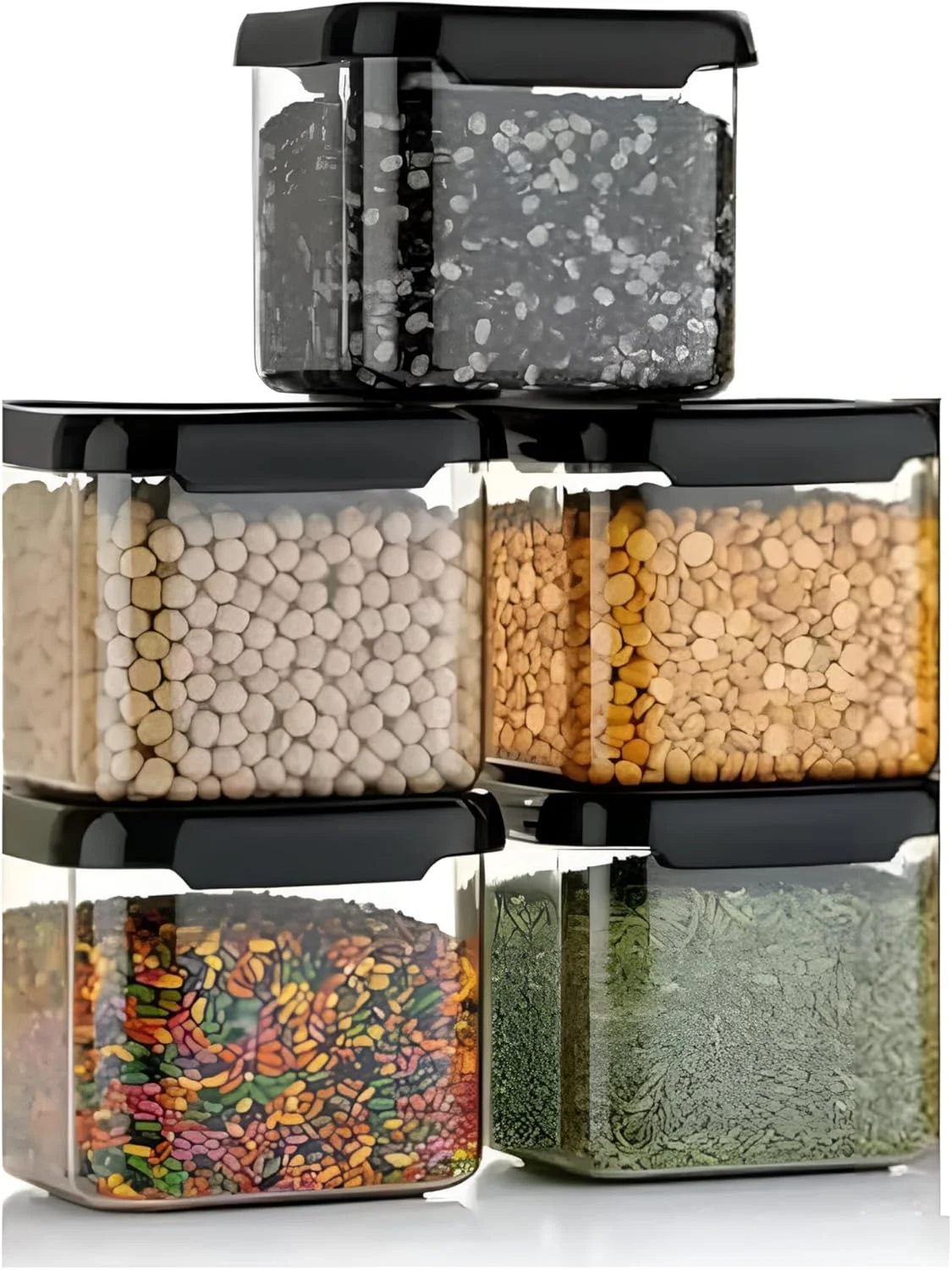 ست ظروف و جا ادویه ای پلاستیکی هومور، ظروف درب دار بدون BPA برای نگهداری مواد غذایی در آشپزخانه، سازمان دهنده آشپزخانه و نظم دهنده کابینت، جا ادویه ای چند منظوره 500 میلی لیتر، مشکی ست ظروف و جا ادویه ای پلاستیکی هومور، ظروف درب دار بدون BPA برای نگهداری مواد غذایی در آشپزخانه، سازمان دهنده آشپزخانه و نظم دهنده کابینت، جا ادویه ای چند منظوره 500 میلی لیتر، مشکی