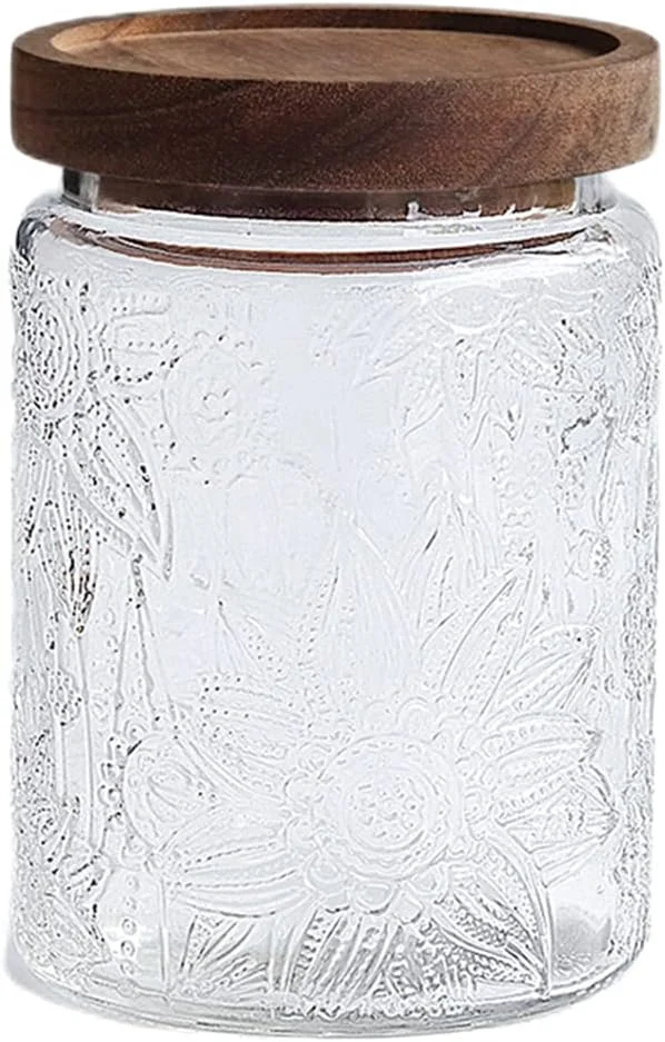 شیشه های درب دار HolaJia - ظروف ذخیره سازی درب بامبو 700 میلی لیتری - شیشه های درب دار هواگیر برای قهوه، برنج و شکر - شیشه های ذخیره سازی تزئینی برای پیشخوان آشپزخانه، انبار (دانه چکش) شیشه های درب دار HolaJia - ظروف ذخیره سازی درب بامبو 700 میلی لیتری - شیشه های درب دار هواگیر برای قهوه، برنج و شکر - شیشه های ذخیره سازی تزئینی برای پیشخوان آشپزخانه، انبار (دانه چکش)