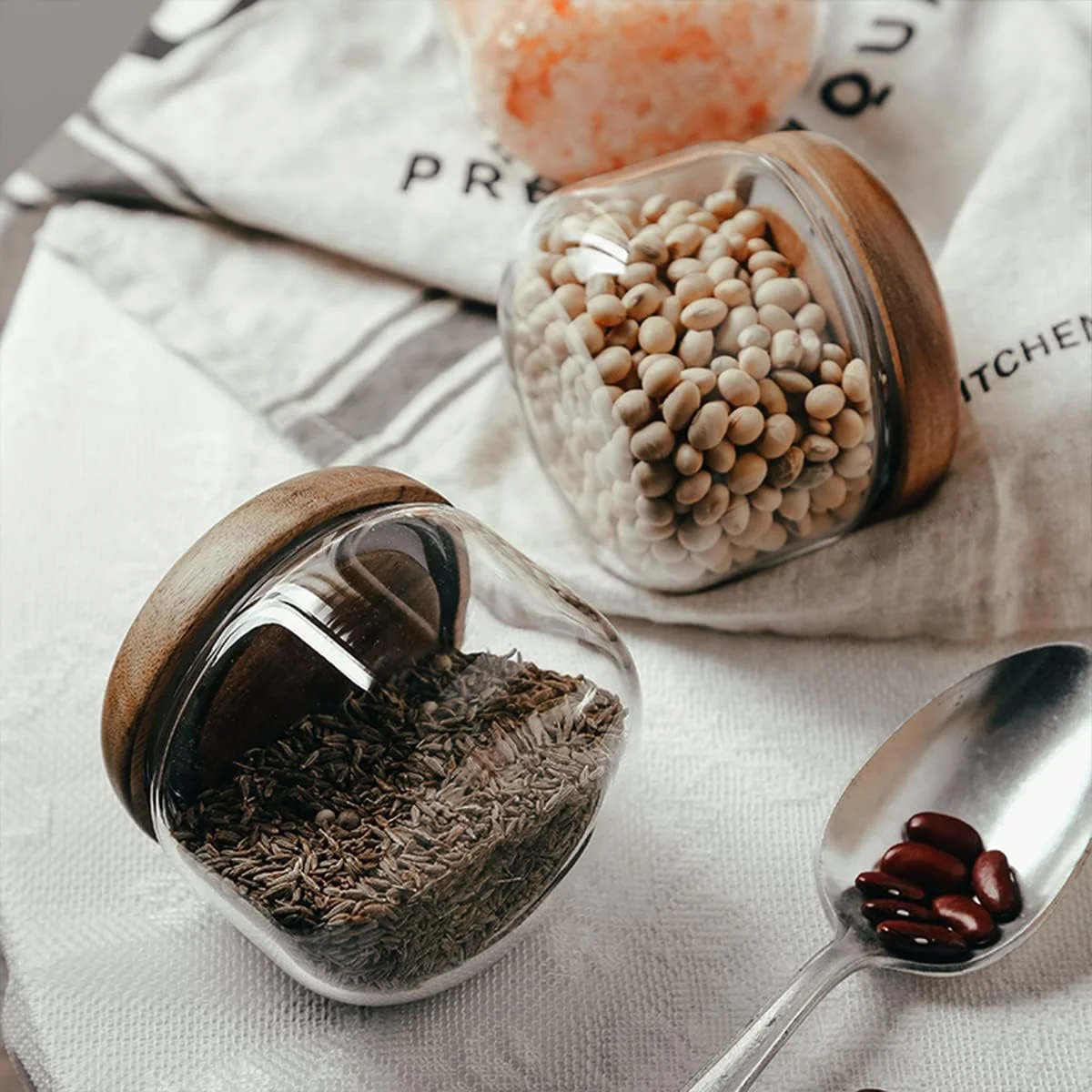 ظروف شیشه ای نگهداری مواد غذایی HolaJia با درب چوبی - شیشه های کوچک قهوه - سازمان دهنده انبار برای جو دوسر شبانه، غلات، برنج، آب نبات (400 میلی لیتر) ظروف شیشه ای نگهداری مواد غذایی HolaJia با درب چوبی - شیشه های کوچک قهوه - سازمان دهنده انبار برای جو دوسر شبانه، غلات، برنج، آب نبات (400 میلی لیتر)