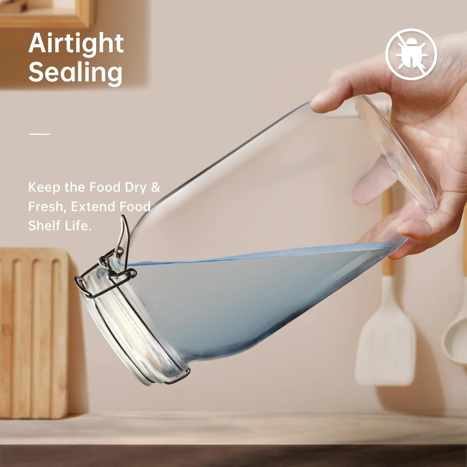 ست 6 عددی شیشه های درب دار هوم آرتیست، 500 میلی لیتر، شیشه های نگهدارنده مواد غذایی با درب گیره ای، مناسب برای نگهداری قهوه، شکر، پاستا، غلات، بهترین انتخاب برای کنسرو کردن، نگهداری در آشپزخانه و انبار ست 6 عددی شیشه های درب دار هوم آرتیست، 500 میلی لیتر، شیشه های نگهدارنده مواد غذایی با درب گیره ای، مناسب برای نگهداری قهوه، شکر، پاستا، غلات، بهترین انتخاب برای کنسرو کردن، نگهداری در آشپزخانه و انبار