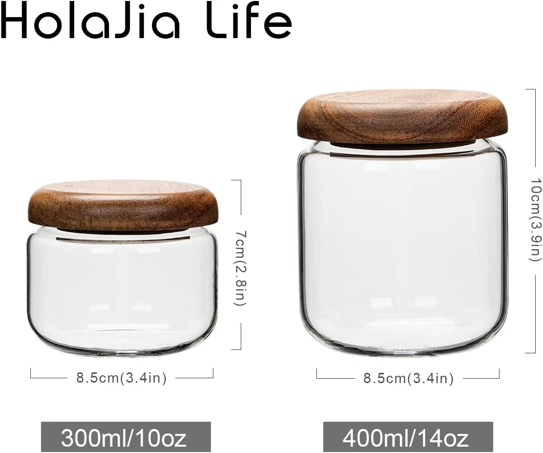 ظروف شیشه ای نگهداری مواد غذایی HolaJia با درب چوبی - شیشه های کوچک قهوه - سازمان دهنده انبار برای جو دوسر شبانه، غلات، برنج، آب نبات (400 میلی لیتر) ظروف شیشه ای نگهداری مواد غذایی HolaJia با درب چوبی - شیشه های کوچک قهوه - سازمان دهنده انبار برای جو دوسر شبانه، غلات، برنج، آب نبات (400 میلی لیتر)