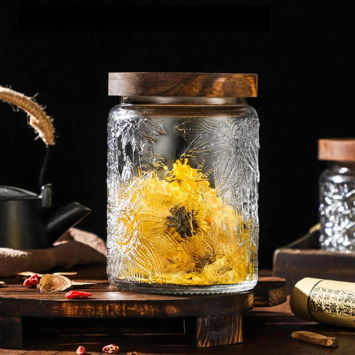 شیشه های درب دار HolaJia - ظروف ذخیره سازی درب بامبو 700 میلی لیتری - شیشه های درب دار هواگیر برای قهوه، برنج و شکر - شیشه های ذخیره سازی تزئینی برای پیشخوان آشپزخانه، انبار (دانه چکش) شیشه های درب دار HolaJia - ظروف ذخیره سازی درب بامبو 700 میلی لیتری - شیشه های درب دار هواگیر برای قهوه، برنج و شکر - شیشه های ذخیره سازی تزئینی برای پیشخوان آشپزخانه، انبار (دانه چکش)