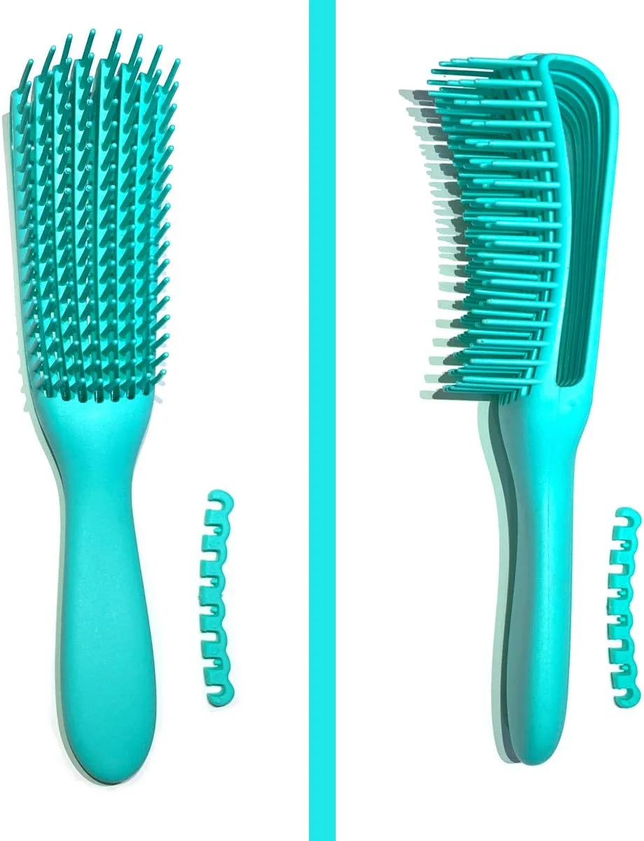 برس باز کننده گره مو Uddiee برای باز کردن آسان موهای فر، شامل موهای موج دار، فر، مجعد آفریقایی-آمریکایی، مشکی و سبز