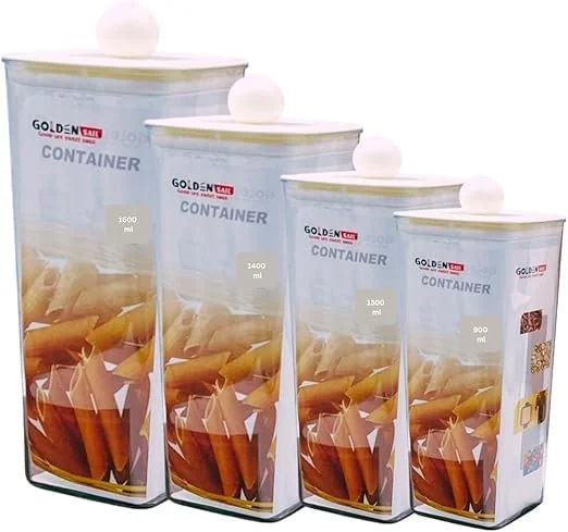 ست ظروف آشپزخانه HELO KUKI، ظروف نگهداری مواد غذایی درب دار، 900 میلی لیتر - 1600 میلی لیتر، شفاف، ست 4 عددی ست ظروف آشپزخانه HELO KUKI، ظروف نگهداری مواد غذایی درب دار، 900 میلی لیتر - 1600 میلی لیتر، شفاف، ست 4 عددی