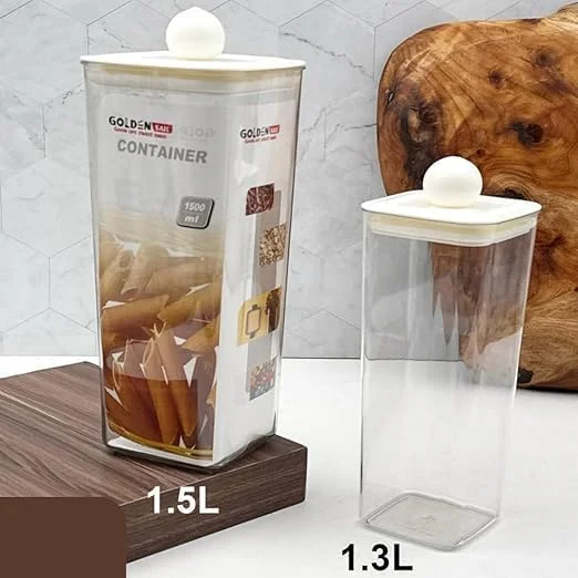 ست ظروف آشپزخانه HELO KUKI، ظروف نگهداری مواد غذایی درب دار، 900 میلی لیتر - 1600 میلی لیتر، شفاف، ست 4 عددی ست ظروف آشپزخانه HELO KUKI، ظروف نگهداری مواد غذایی درب دار، 900 میلی لیتر - 1600 میلی لیتر، شفاف، ست 4 عددی