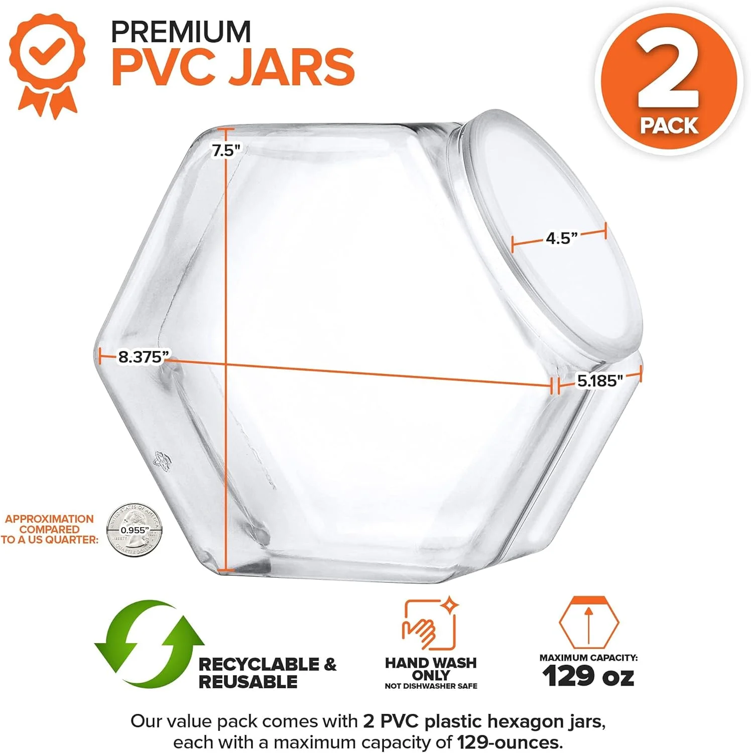 ظروف کوکی شش ضلعی 3800 میلی لیتری با درب، ظروف پلاستیکی دهانه گشاد با درب، پلاستیک شفاف نشکن قابل استفاده مجدد و بازیافت برای کوکی ها، آب نبات، پودر لباسشویی (2 عدد) ظروف کوکی شش ضلعی 3800 میلی لیتری با درب، ظروف پلاستیکی دهانه گشاد با درب، پلاستیک شفاف نشکن قابل استفاده مجدد و بازیافت برای کوکی ها، آب نبات، پودر لباسشویی (2 عدد)