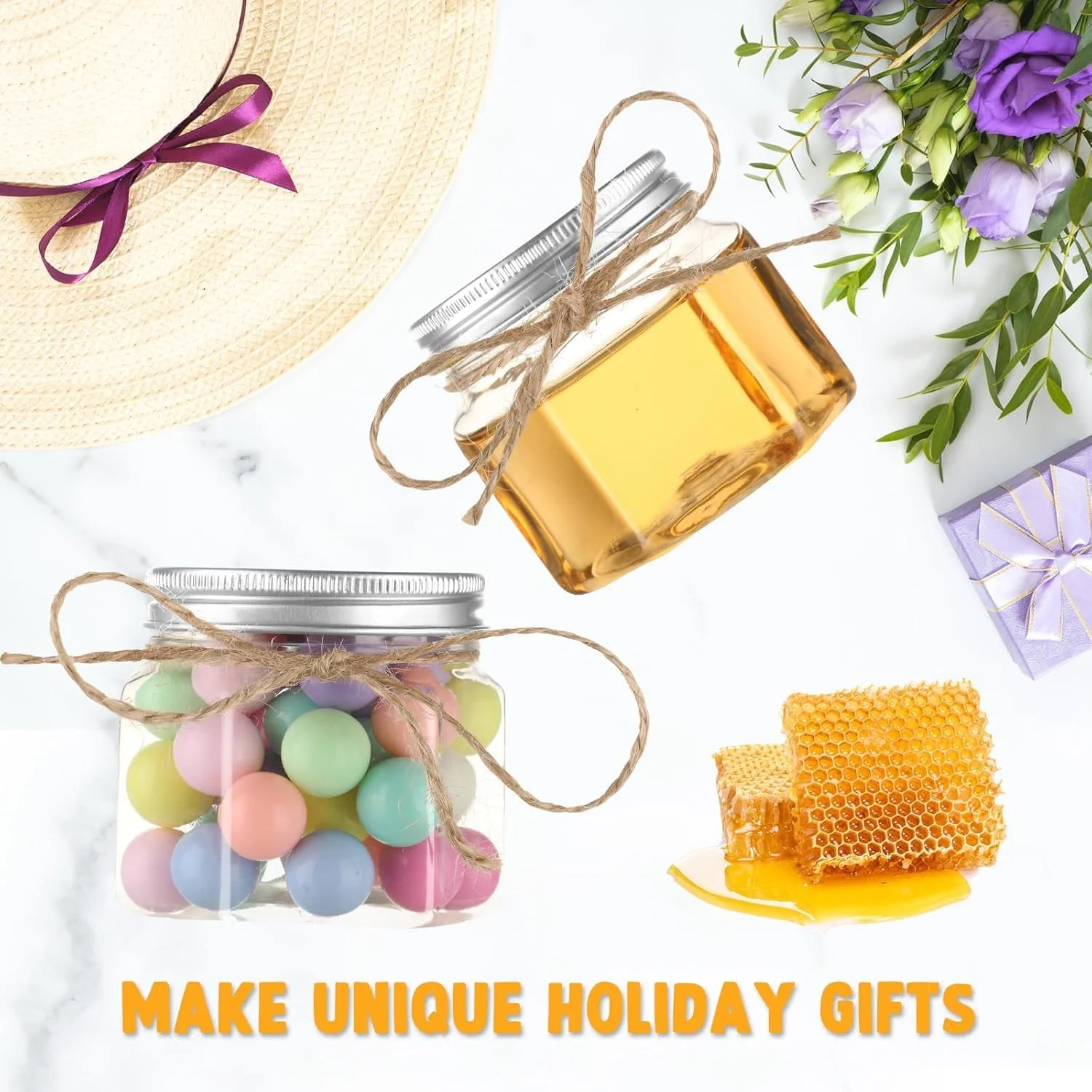 25 عدد شیشه پلاستیکی شش ضلعی 3 اونسی با درب، شیشه های کوچک عسل دهانه گشاد برای کنسرو کردن، مناسب برای مهمانی، هدیه عروسی، جشن نوزاد، هدیه DIY، ژله (نقره ای) 25 عدد شیشه پلاستیکی شش ضلعی 3 اونسی با درب، شیشه های کوچک عسل دهانه گشاد برای کنسرو کردن، مناسب برای مهمانی، هدیه عروسی، جشن نوزاد، هدیه DIY، ژله (نقره ای)