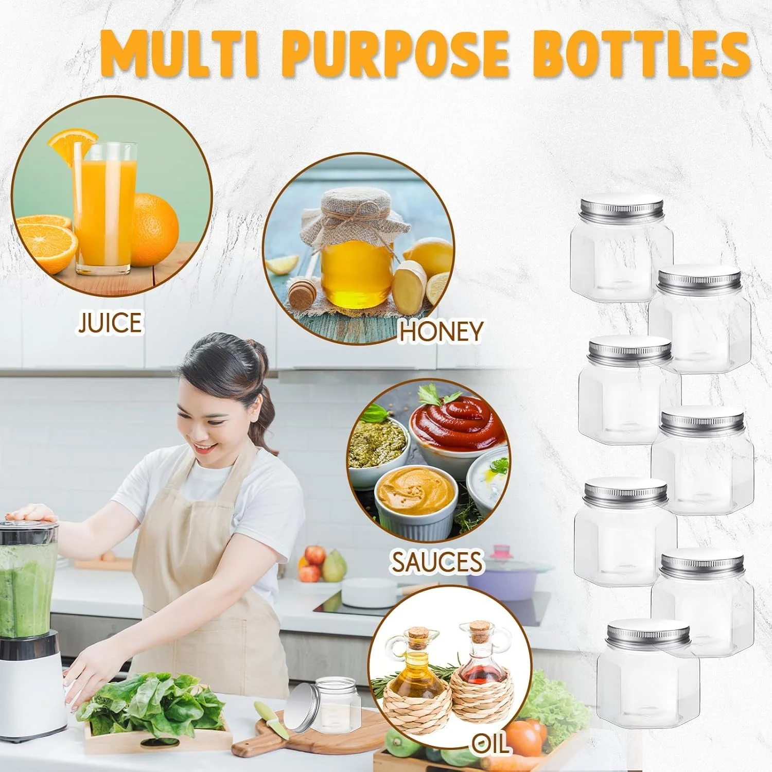 25 عدد شیشه پلاستیکی شش ضلعی 3 اونسی با درب، شیشه های کوچک عسل دهانه گشاد برای کنسرو کردن، مناسب برای مهمانی، هدیه عروسی، جشن نوزاد، هدیه DIY، ژله (نقره ای) 25 عدد شیشه پلاستیکی شش ضلعی 3 اونسی با درب، شیشه های کوچک عسل دهانه گشاد برای کنسرو کردن، مناسب برای مهمانی، هدیه عروسی، جشن نوزاد، هدیه DIY، ژله (نقره ای)