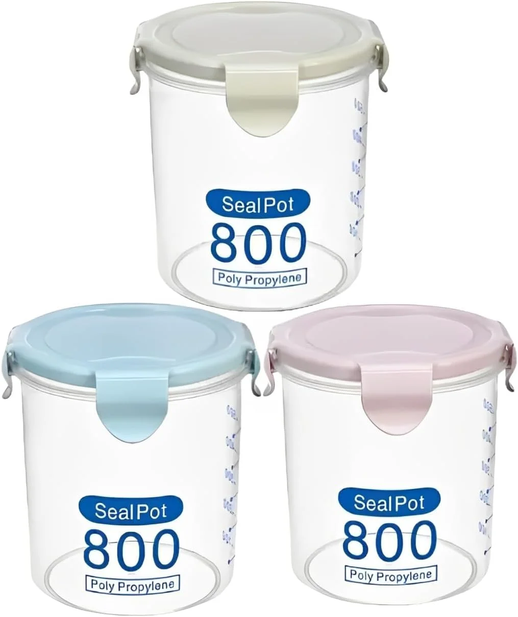 ظروف نگهداری مواد غذایی کوچک گورگسکید، 3 تکه، با درب های محکم - پلاستیک درجه مواد غذایی، ظروف آشپزخانه برای ادویه جات، قهوه، چای، تنقلات و سازماندهی انبار ظروف نگهداری مواد غذایی کوچک گورگسکید، 3 تکه، با درب های محکم - پلاستیک درجه مواد غذایی، ظروف آشپزخانه برای ادویه جات، قهوه، چای، تنقلات و سازماندهی انبار