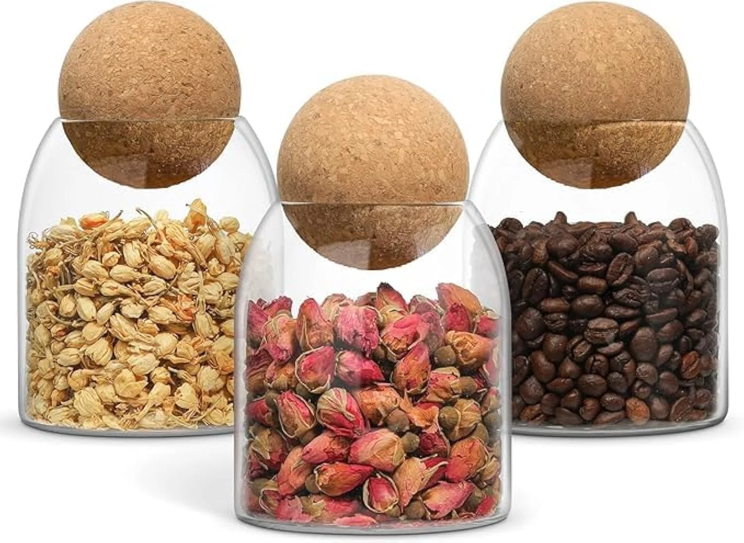 ست 4 عددی ظروف شیشه ای نگهداری مواد غذایی GGerou با درب چوب پنبه ای توپی و مهر و موم هواگیر، شیشه های شفاف مربا و آبنبات، ظروف درب دار شفاف برای نگهداری چای، قهوه، ادویه، شکر و نمک (کوچک: 500 میلی لیتر) ست 4 عددی ظروف شیشه ای نگهداری مواد غذایی GGerou با درب چوب پنبه ای توپی و مهر و موم هواگیر، شیشه های شفاف مربا و آبنبات، ظروف درب دار شفاف برای نگهداری چای، قهوه، ادویه، شکر و نمک (کوچک: 500 میلی لیتر)