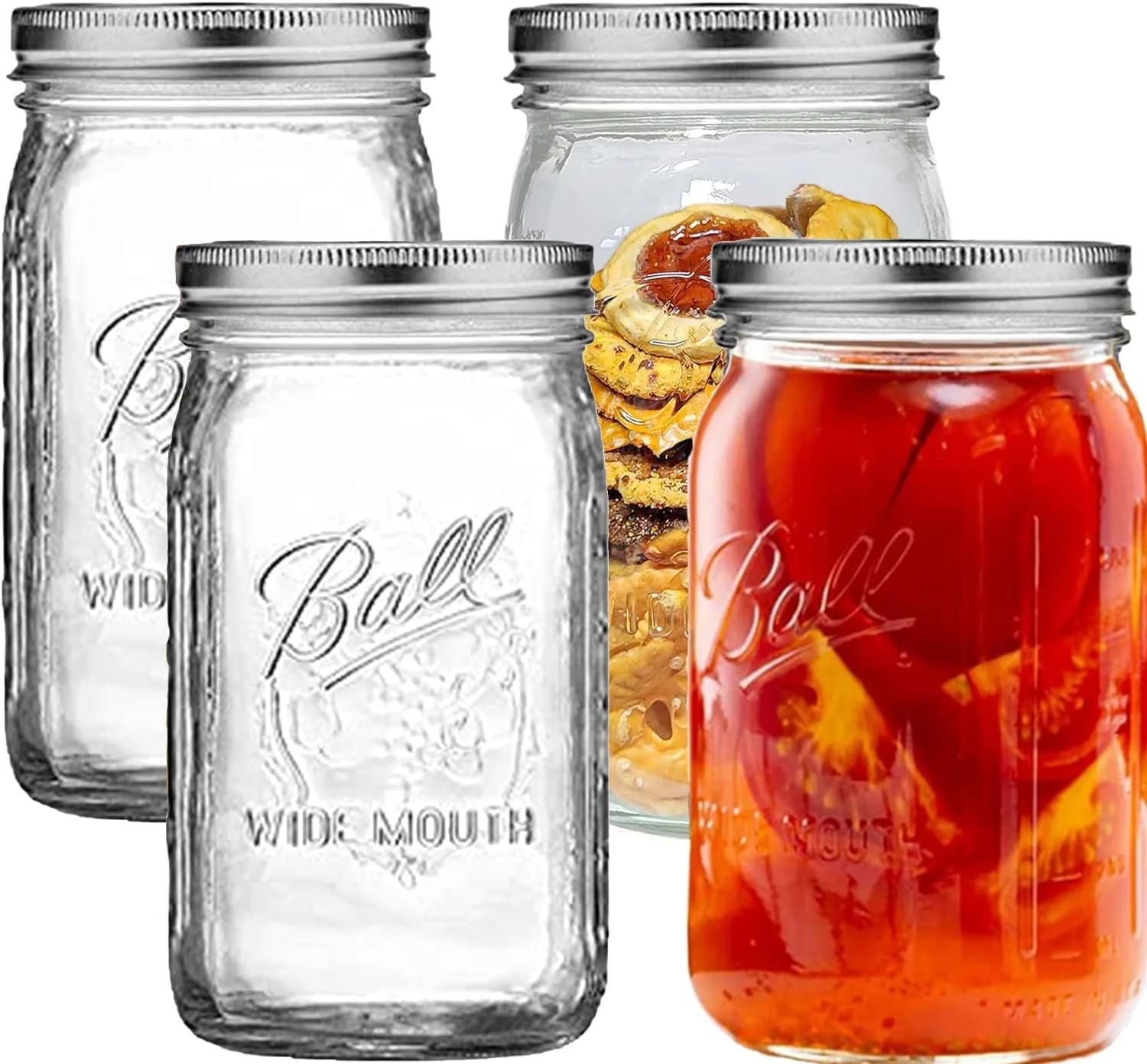 4 شیشه مربا، هر کدام 946 میلی لیتر، با درب های مهر و موم شده - شیشه دهان گشاد، مناسب برای نگهداری مواد غذایی، ترشی، تخمیر و نگهداری - ظروف شیشه ای شفاف، مناسب برای نگهداری در آشپزخانه 4 شیشه مربا، هر کدام 946 میلی لیتر، با درب های مهر و موم شده - شیشه دهان گشاد، مناسب برای نگهداری مواد غذایی، ترشی، تخمیر و نگهداری - ظروف شیشه ای شفاف، مناسب برای نگهداری در آشپزخانه