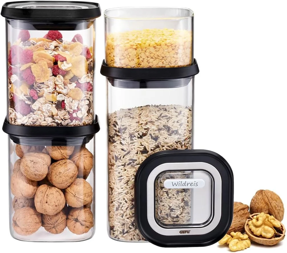 ست چهارتایی ظروف نگهداری مواد غذایی GEFU مدل Pantry ست چهارتایی ظروف نگهداری مواد غذایی GEFU مدل Pantry
