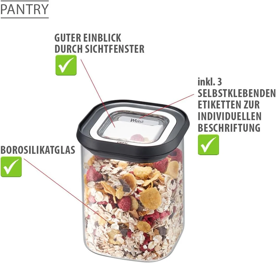 ست چهارتایی ظروف نگهداری مواد غذایی GEFU مدل Pantry ست چهارتایی ظروف نگهداری مواد غذایی GEFU مدل Pantry