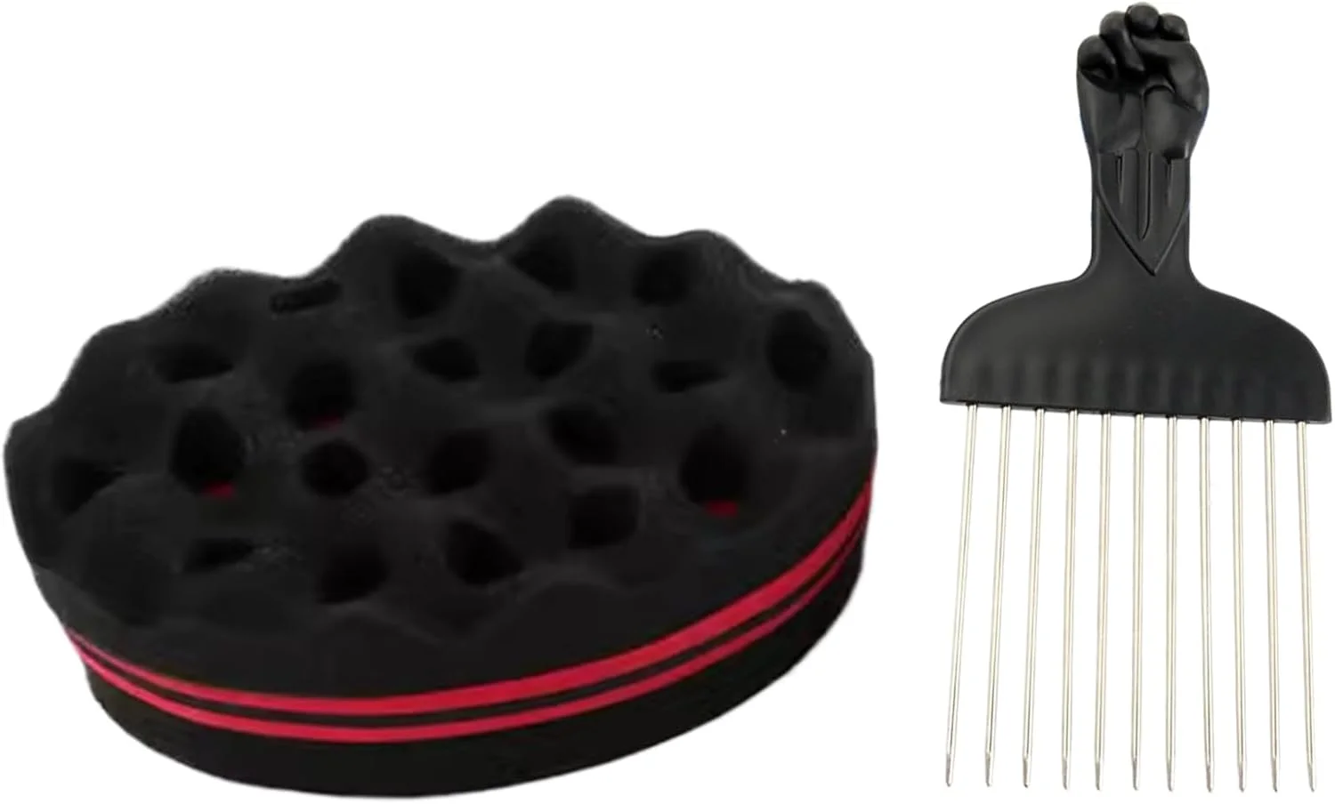 برس اسفنجی، ابزار حالت دهنده و فر کننده موی آفریقایی، ابزار حجم دهنده مو برای حالت دادن به موهای بافته شده، مناسب برای استفاده در سالن، منزل، آرایشگاه و نگهداری و حالت دهی مو