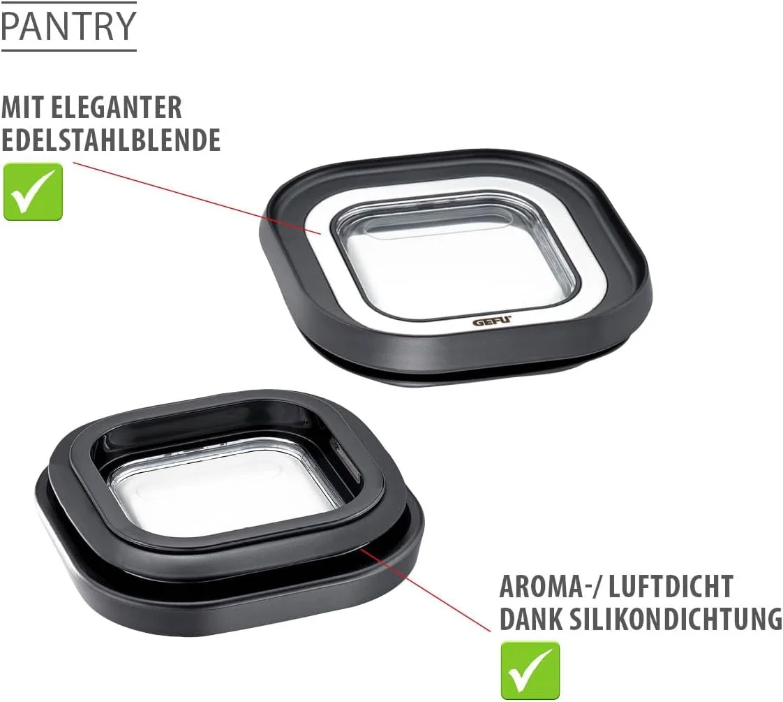 ست چهارتایی ظروف نگهداری مواد غذایی GEFU مدل Pantry ست چهارتایی ظروف نگهداری مواد غذایی GEFU مدل Pantry