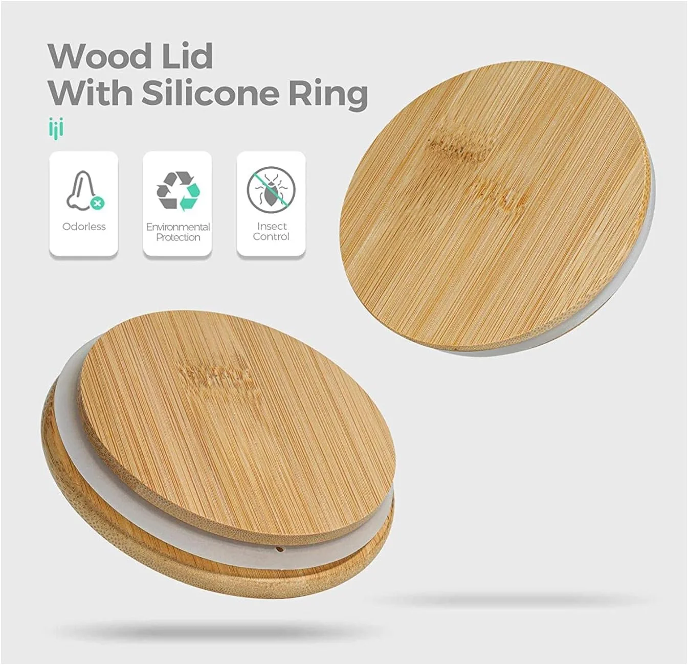 ظرف شیشه ای نگهداری مواد غذایی FUFU، ظروف آشپزخانه با درب بامبو، بسته 3 عددی (850 میلی لیتر)