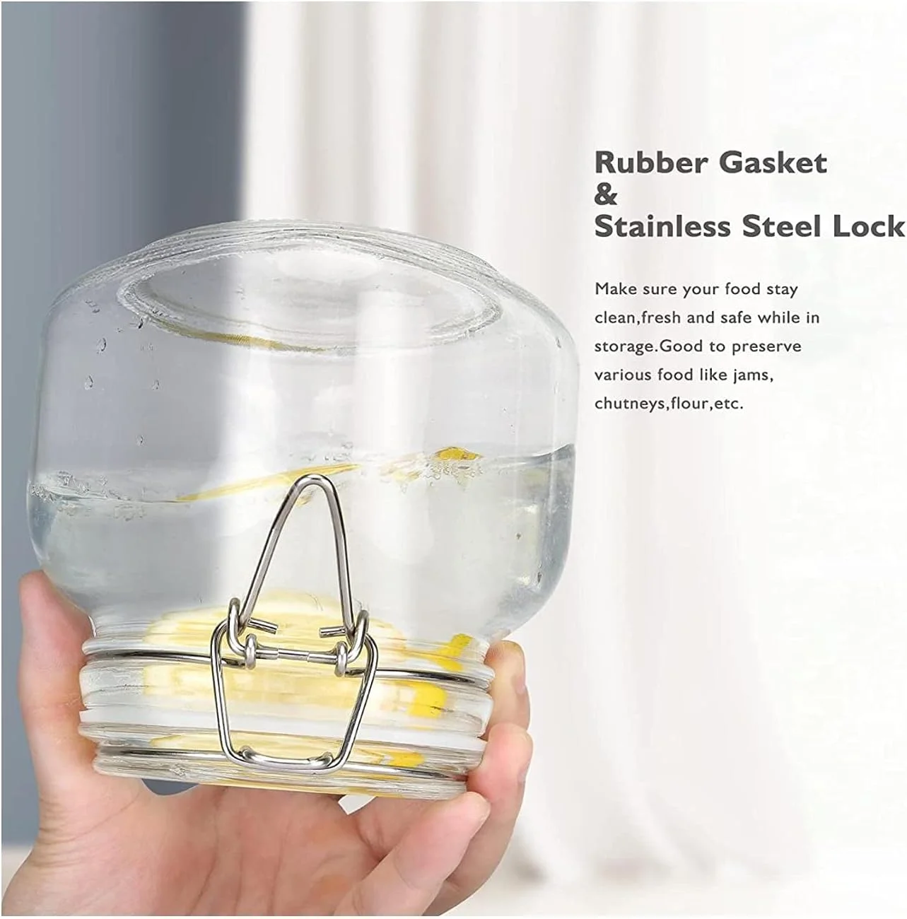 ظرف نگهداری مواد غذایی مربعی FUFU با درب های شفاف و گیره سیمی (750 میلی لیتر) - ست 3 عددی