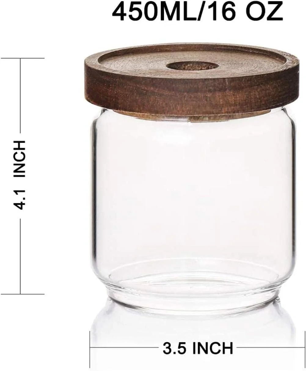 ست 3 عددی ظروف شیشه ای نگهداری مواد غذایی FUFU با درب چوبی، ظروف شیشه ای با مهر و موم مناسب، ظروف قهوه در اندازه های مختلف برای پیشخوان آشپزخانه، انبار، چای، شکر، آرد (450 میلی لیتر) ست 3 عددی ظروف شیشه ای نگهداری مواد غذایی FUFU با درب چوبی، ظروف شیشه ای با مهر و موم مناسب، ظروف قهوه در اندازه های مختلف برای پیشخوان آشپزخانه، انبار، چای، شکر، آرد (450 میلی لیتر)