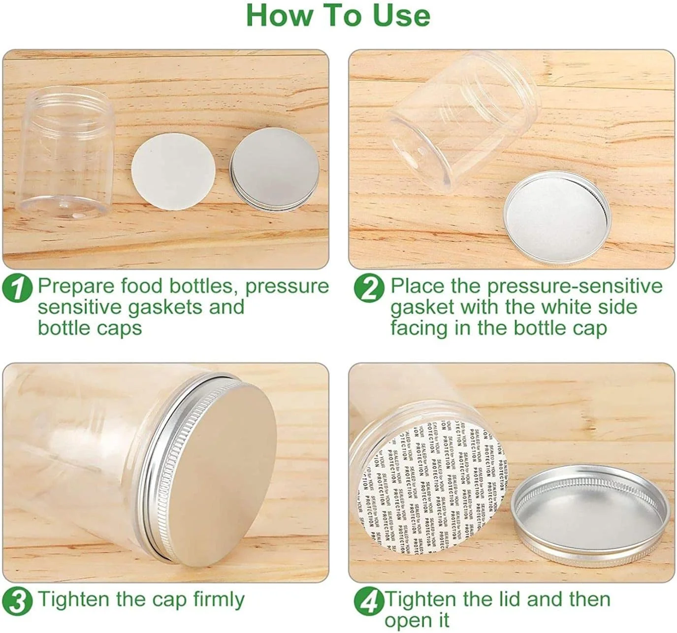 ظروف پلاستیکی 473 میلی لیتری FUFU، ظروف نگهداری پلاستیکی شفاف دهانه گشاد با درب برای نگهداری آشپزخانه و منزل، ظروف دربسته 6 عددی