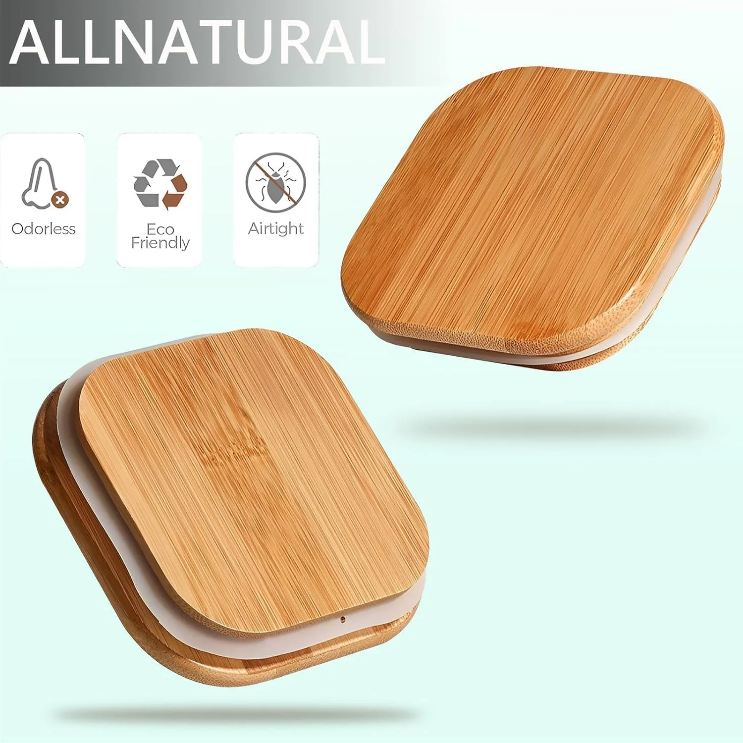 ظروف نگهداری مواد غذایی شیشه ای مربعی Freeway با درب بامبو، ست 6 عددی ظروف شفاف قابل چیدن برای آشپزخانه و نگهداری کوکی، آبنبات، شکر، دانه قهوه، پاستا، آجیل (530ml/800ml/1100ml/2100ml)