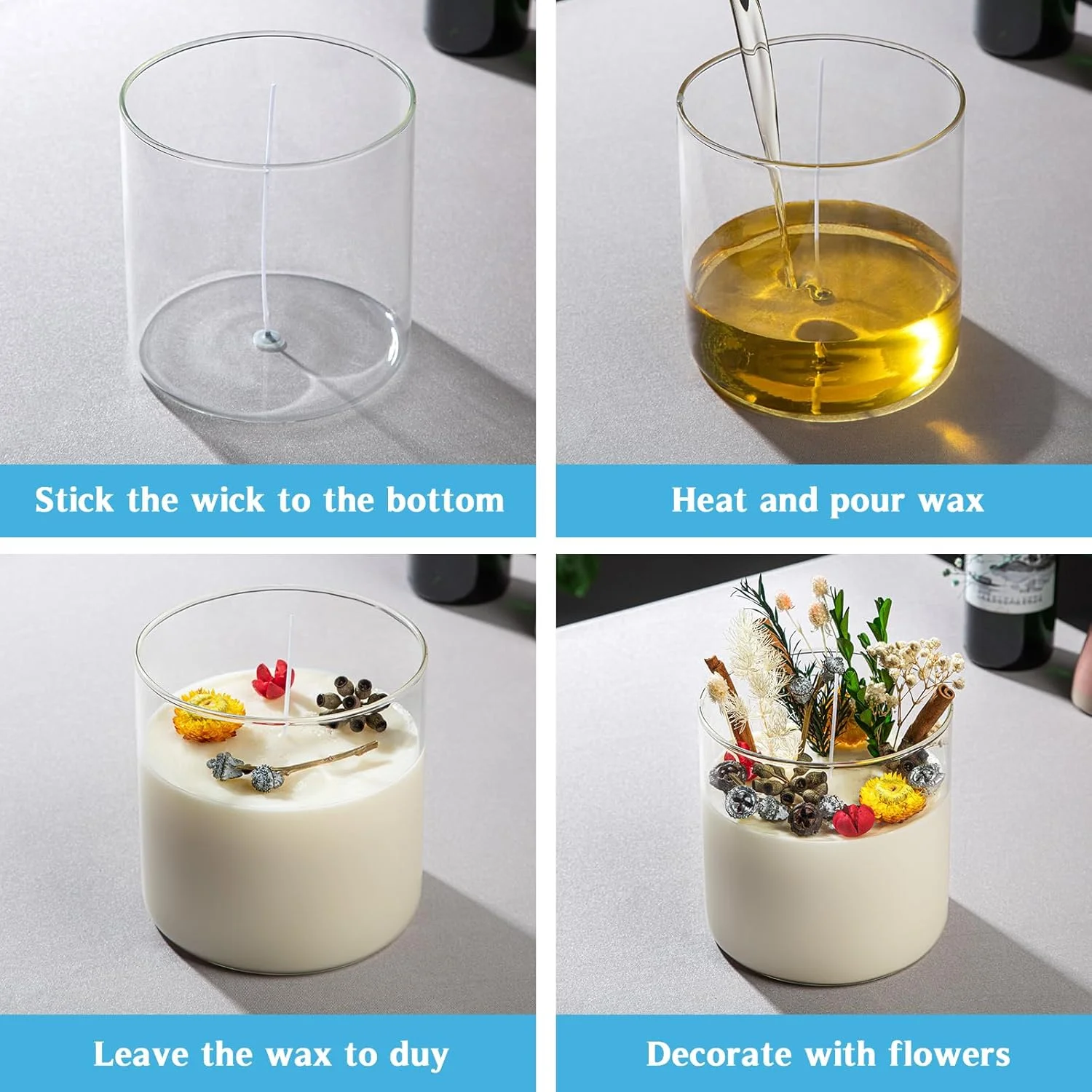 ظروف شیشه ای بزرگ Foyofly با درب، قاشق، ظروف نگهداری آرد و شکر، ظرف کوکی دهانه گشاد، ظرف استارتر خمیر ترش، ظروف آشپزخانه شیشه ای برای انبار، دانه های قهوه، برنج، پاستا، تنقلات