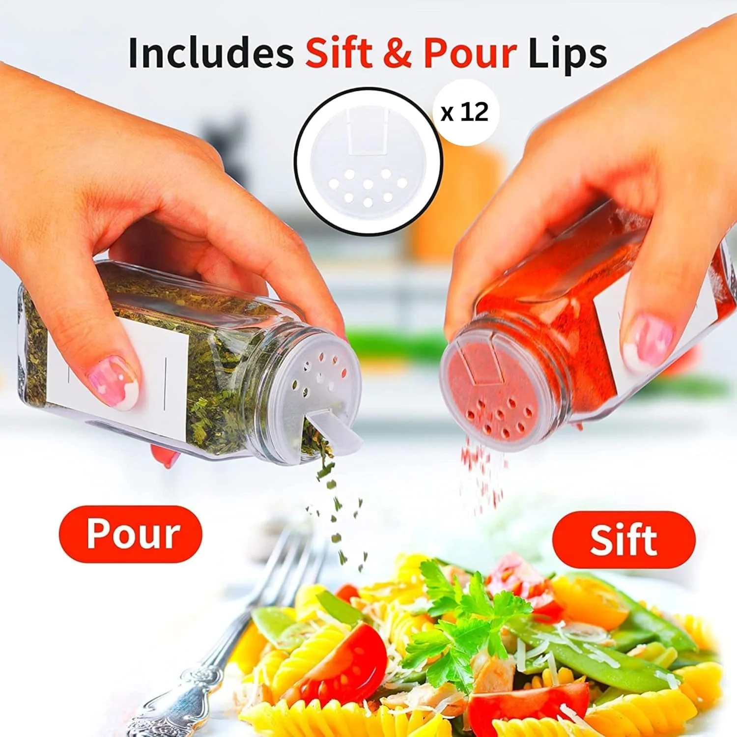 ست 12 عددی شیشه های مربعی Fix Space با درب بامبو - شیشه های مربعی با درب بامبو - برچسب های ضد آب برای گیاهان دارویی، ادویه جات و چاشنی - نظم دهنده و نگهدارنده آشپزخانه - شیشه های ادویه با درب و برچسب ست 12 عددی شیشه های مربعی Fix Space با درب بامبو - شیشه های مربعی با درب بامبو - برچسب های ضد آب برای گیاهان دارویی، ادویه جات و چاشنی - نظم دهنده و نگهدارنده آشپزخانه - شیشه های ادویه با درب و برچسب