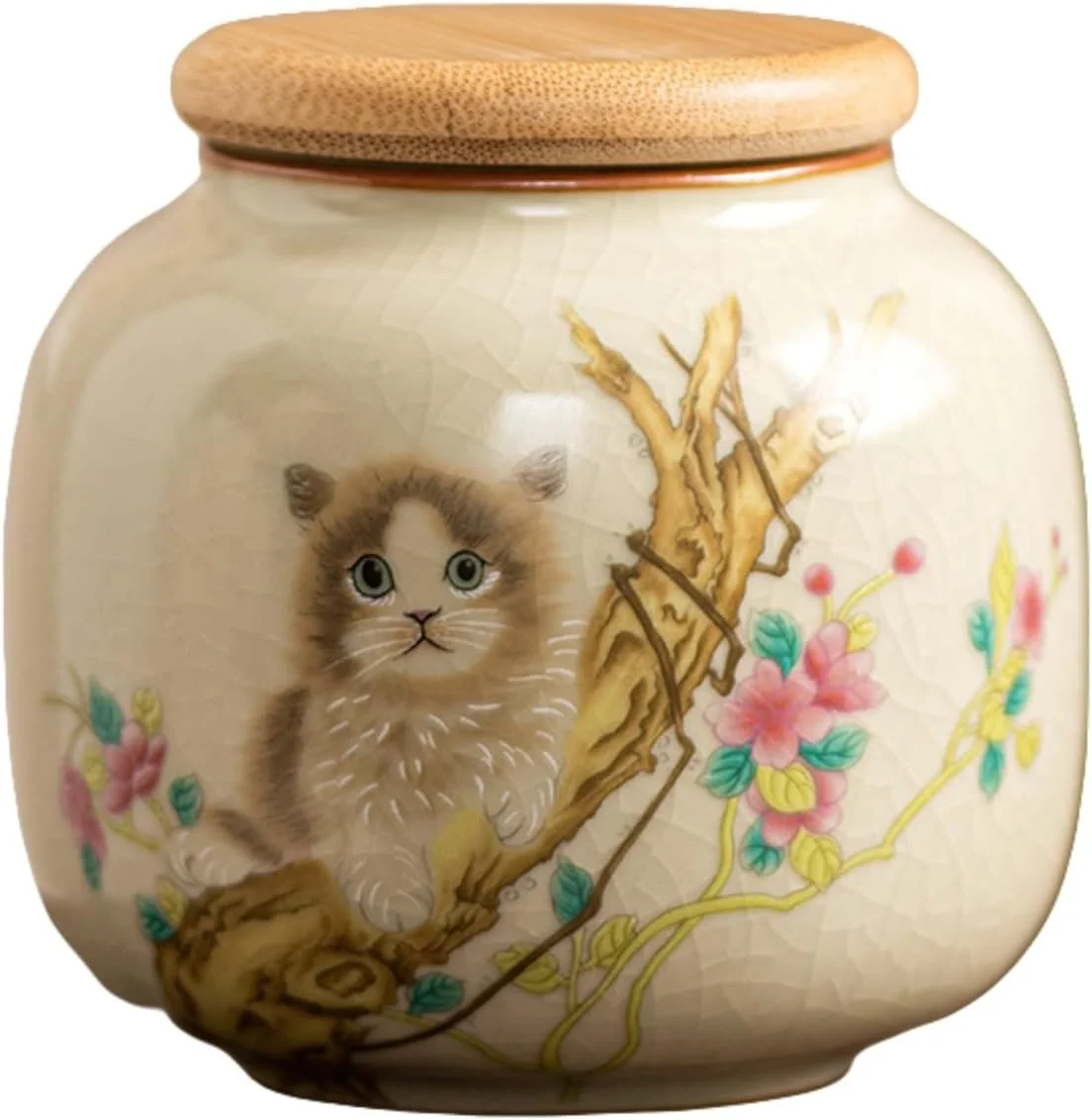ظرف چای سرامیکی کوچک فایر کرین با درب محکم - ظرف ذخیره سازی طرح حیوانات دوست داشتنی برای چای برگ، قهوه، شکر، کلوچه - سازمان دهنده تزئینی آشپزخانه و انبار (گربه-B) ظرف چای سرامیکی کوچک فایر کرین با درب محکم - ظرف ذخیره سازی طرح حیوانات دوست داشتنی برای چای برگ، قهوه، شکر، کلوچه - سازمان دهنده تزئینی آشپزخانه و انبار (گربه-B)