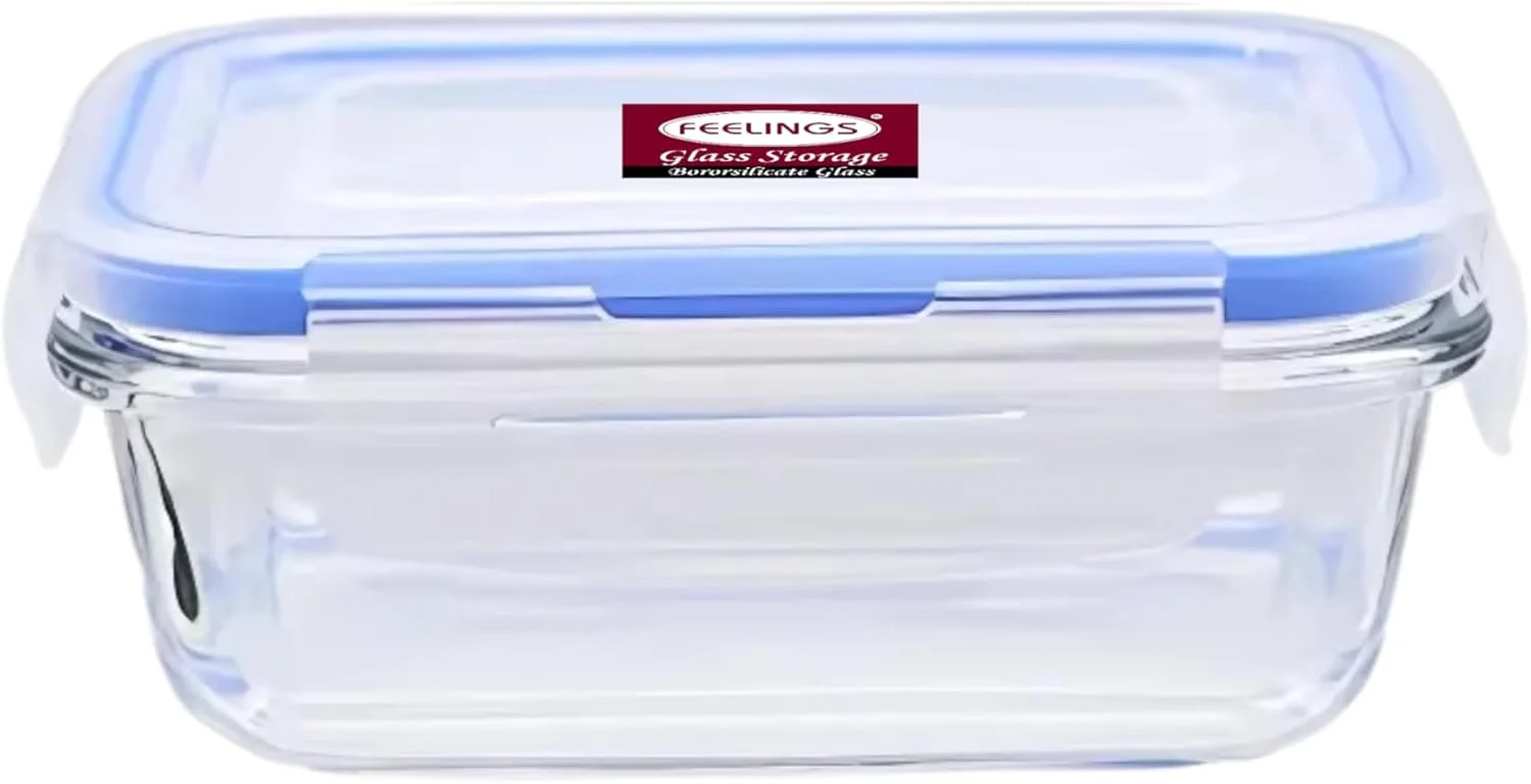 ظروف غذای شیشه ای FEELINGS، ظروف آماده سازی غذا با درب های سیلیکونی ضد نشت، 400 میلی لیتر، بدون هوا و BPA، آبی، قابل استفاده در مایکروویو و فریزر (مستطیل) ظروف غذای شیشه ای FEELINGS، ظروف آماده سازی غذا با درب های سیلیکونی ضد نشت، 400 میلی لیتر، بدون هوا و BPA، آبی، قابل استفاده در مایکروویو و فریزر (مستطیل)