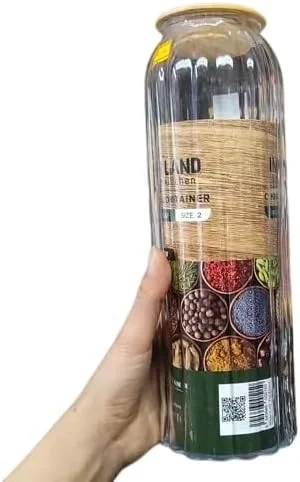 ظروف شیشه ای FITTO با درب بامبو - ظروف نگهداری مواد غذایی شیشه ای دربسته برای برنج، شکر، آرد، آجیل، ادویه جات، کلوچه و آبنبات ظروف شیشه ای FITTO با درب بامبو - ظروف نگهداری مواد غذایی شیشه ای دربسته برای برنج، شکر، آرد، آجیل، ادویه جات، کلوچه و آبنبات