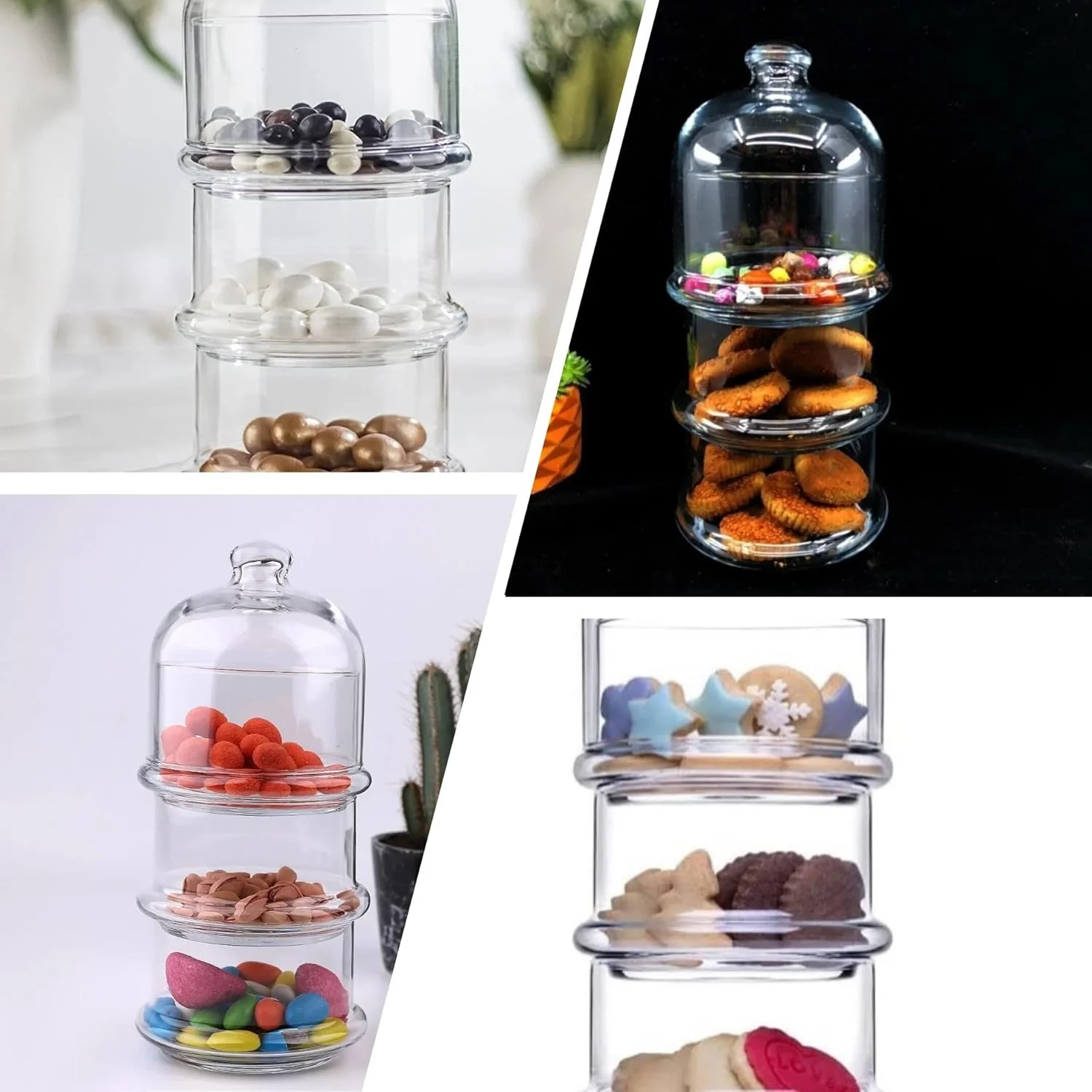 ظرف شیشه ای پلاستیکی سه طبقه Fitto - شیشه های شفاف داروخانه ای با درب - ظرف نگهداری مواد غذایی، آب نبات، بیسکویت، کلوچه، سازمان دهنده آشپزخانه و حمام، شیشه های انباری ظرف شیشه ای پلاستیکی سه طبقه Fitto - شیشه های شفاف داروخانه ای با درب - ظرف نگهداری مواد غذایی، آب نبات، بیسکویت، کلوچه، سازمان دهنده آشپزخانه و حمام، شیشه های انباری