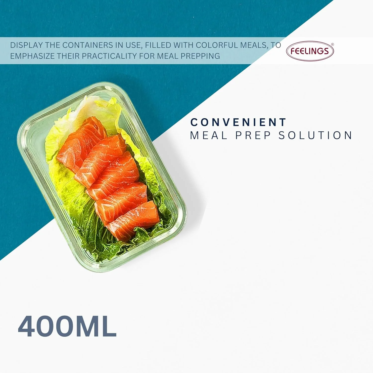 ظروف غذای شیشه ای FEELINGS، ظروف آماده سازی غذا با درب های سیلیکونی ضد نشت، 400 میلی لیتر، بدون هوا و BPA، آبی، قابل استفاده در مایکروویو و فریزر (مستطیل) ظروف غذای شیشه ای FEELINGS، ظروف آماده سازی غذا با درب های سیلیکونی ضد نشت، 400 میلی لیتر، بدون هوا و BPA، آبی، قابل استفاده در مایکروویو و فریزر (مستطیل)