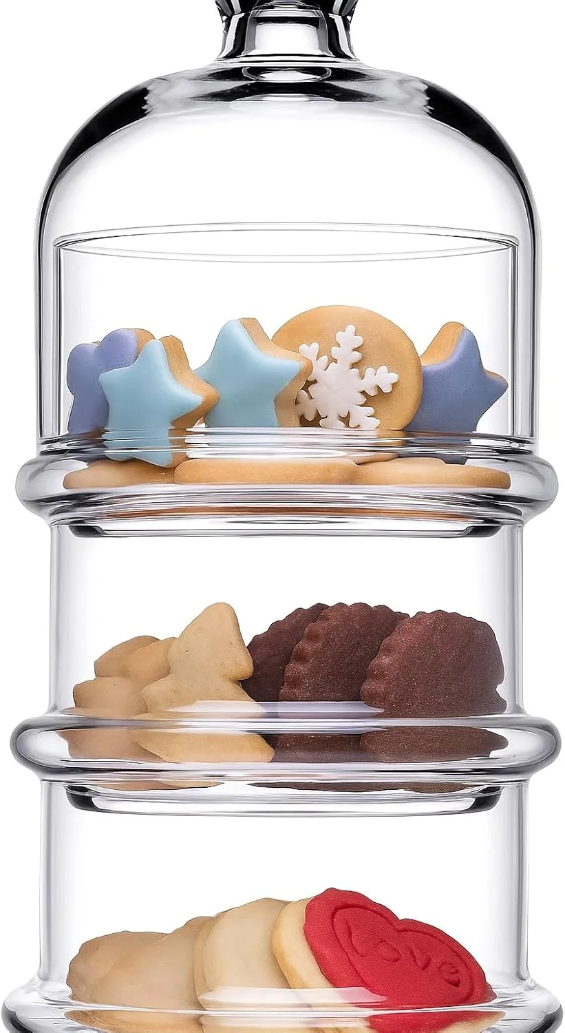 ظرف شیشه ای پلاستیکی 3 طبقه Fitto - شیشه های شفاف داروخانه ای با درب - ظرف ذخیره سازی برای غذا، آب نبات، بیسکویت، کلوچه، سازمان دهنده آشپزخانه و حمام، شیشه های انباری ظرف شیشه ای پلاستیکی 3 طبقه Fitto - شیشه های شفاف داروخانه ای با درب - ظرف ذخیره سازی برای غذا، آب نبات، بیسکویت، کلوچه، سازمان دهنده آشپزخانه و حمام، شیشه های انباری