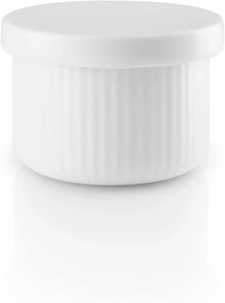 ظرف درب دار اوا سولو نوا - ظرف نگهداری چینی سفید، طراحی اسکاندیناویایی شیک، ظرف آشپزخانه بادوام و زیبا برای شکر، ادویه جات و چاشنی ها، قابل شستشو در ماشین ظرفشویی (کاسه با درب)