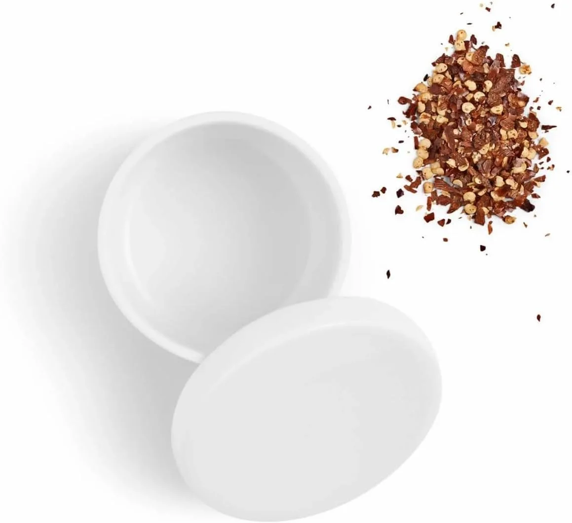 ظرف درب دار اوا سولو نوا - ظرف نگهداری چینی سفید، طراحی اسکاندیناویایی شیک، ظرف آشپزخانه بادوام و زیبا برای شکر، ادویه جات و چاشنی ها، قابل شستشو در ماشین ظرفشویی (کاسه با درب)