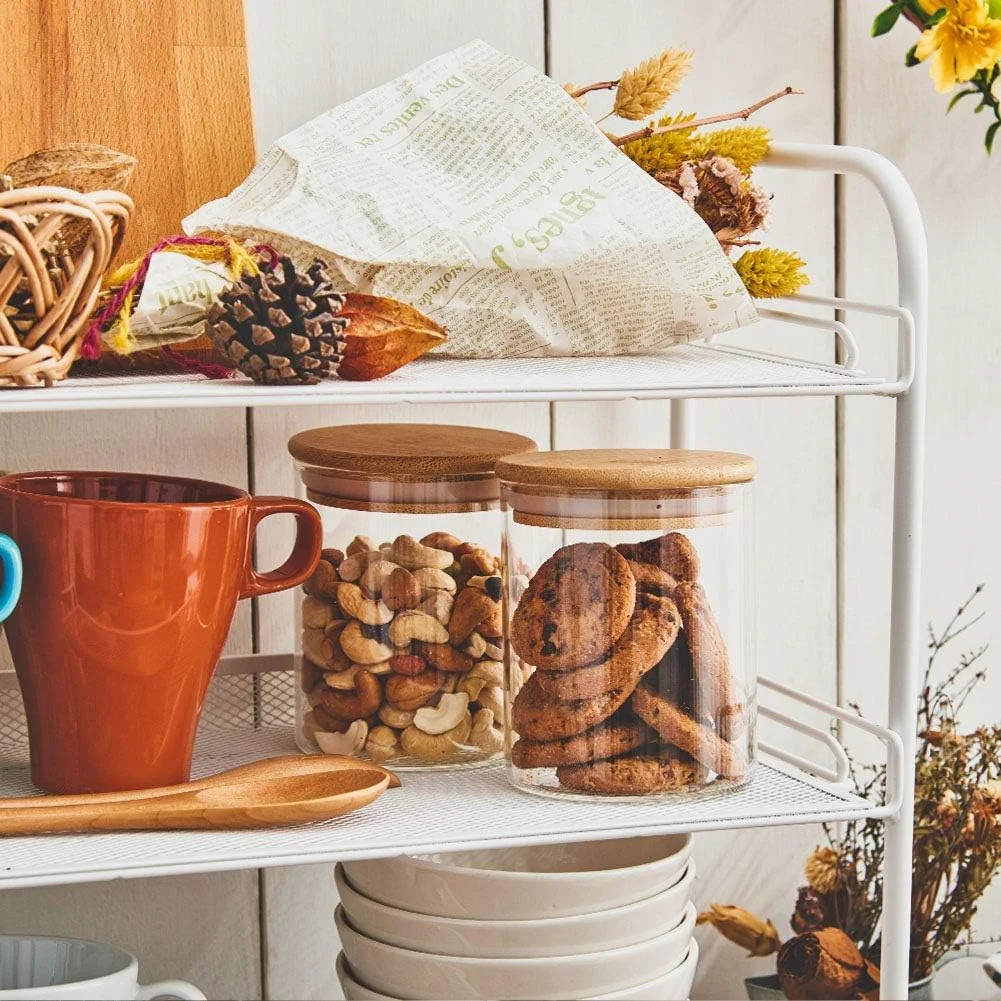 EZOWare ست 8 تایی ظروف شیشه ای شفاف درب دار، ست ظروف نگهداری آشپزخانه با درب بامبو طبیعی برای آبنبات، کلوچه، برنج، شکر، آرد، پاستا، آجیل، 450 میلی لیتر EZOWare ست 8 تایی ظروف شیشه ای شفاف درب دار، ست ظروف نگهداری آشپزخانه با درب بامبو طبیعی برای آبنبات، کلوچه، برنج، شکر، آرد، پاستا، آجیل، 450 میلی لیتر