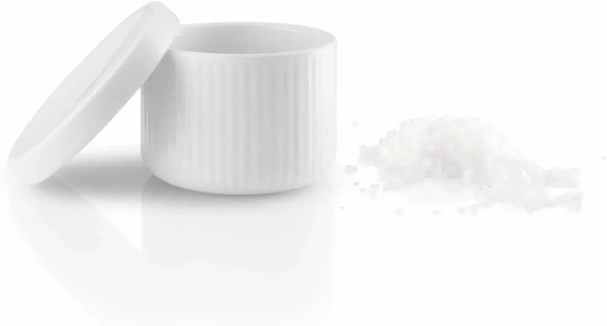 ظرف درب دار اوا سولو نوا - ظرف نگهداری چینی سفید، طراحی اسکاندیناویایی شیک، ظرف آشپزخانه بادوام و زیبا برای شکر، ادویه جات و چاشنی ها، قابل شستشو در ماشین ظرفشویی (کاسه با درب)