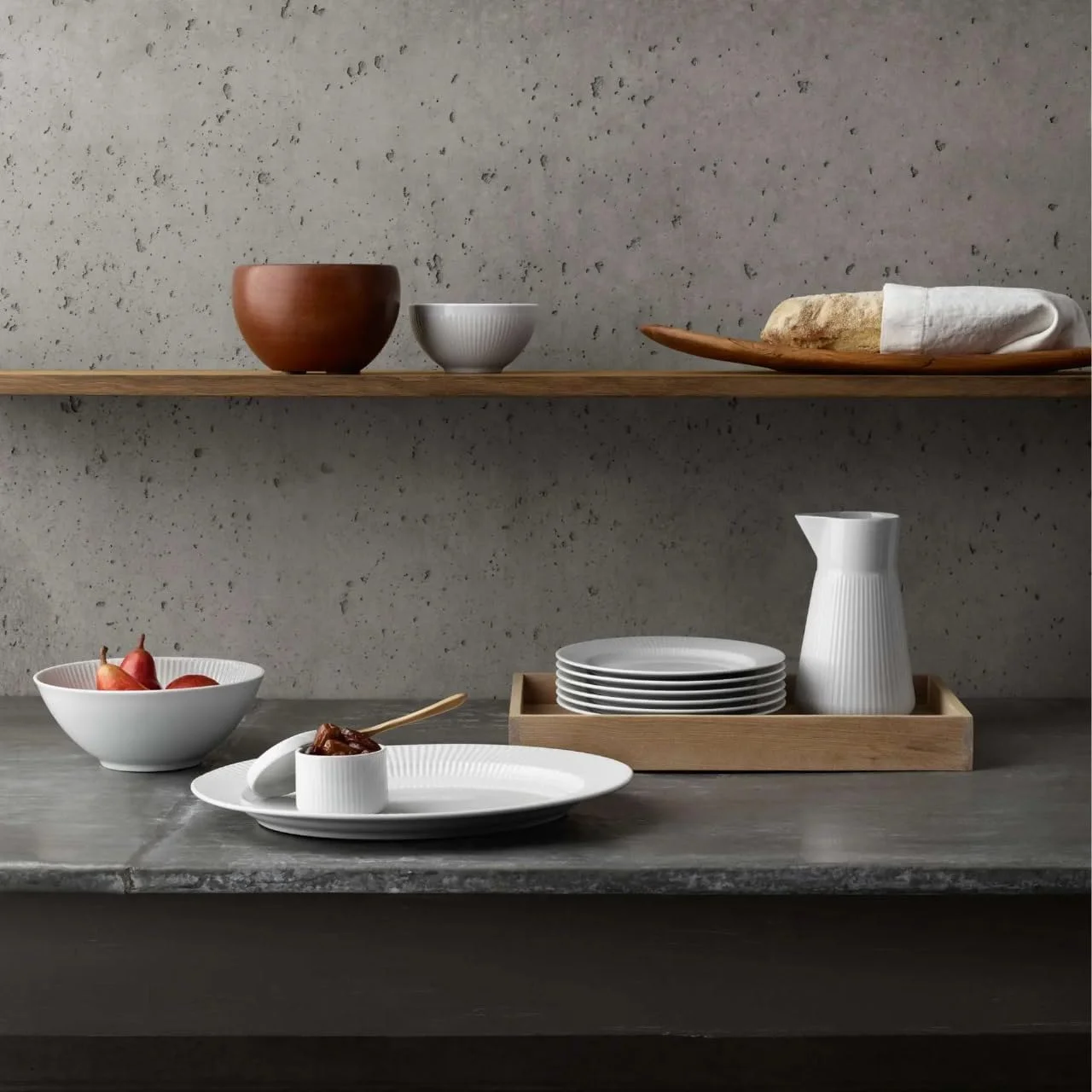 ظرف درب دار اوا سولو نوا - ظرف نگهداری چینی سفید، طراحی اسکاندیناویایی شیک، ظرف آشپزخانه بادوام و زیبا برای شکر، ادویه جات و چاشنی ها، قابل شستشو در ماشین ظرفشویی (کاسه با درب)