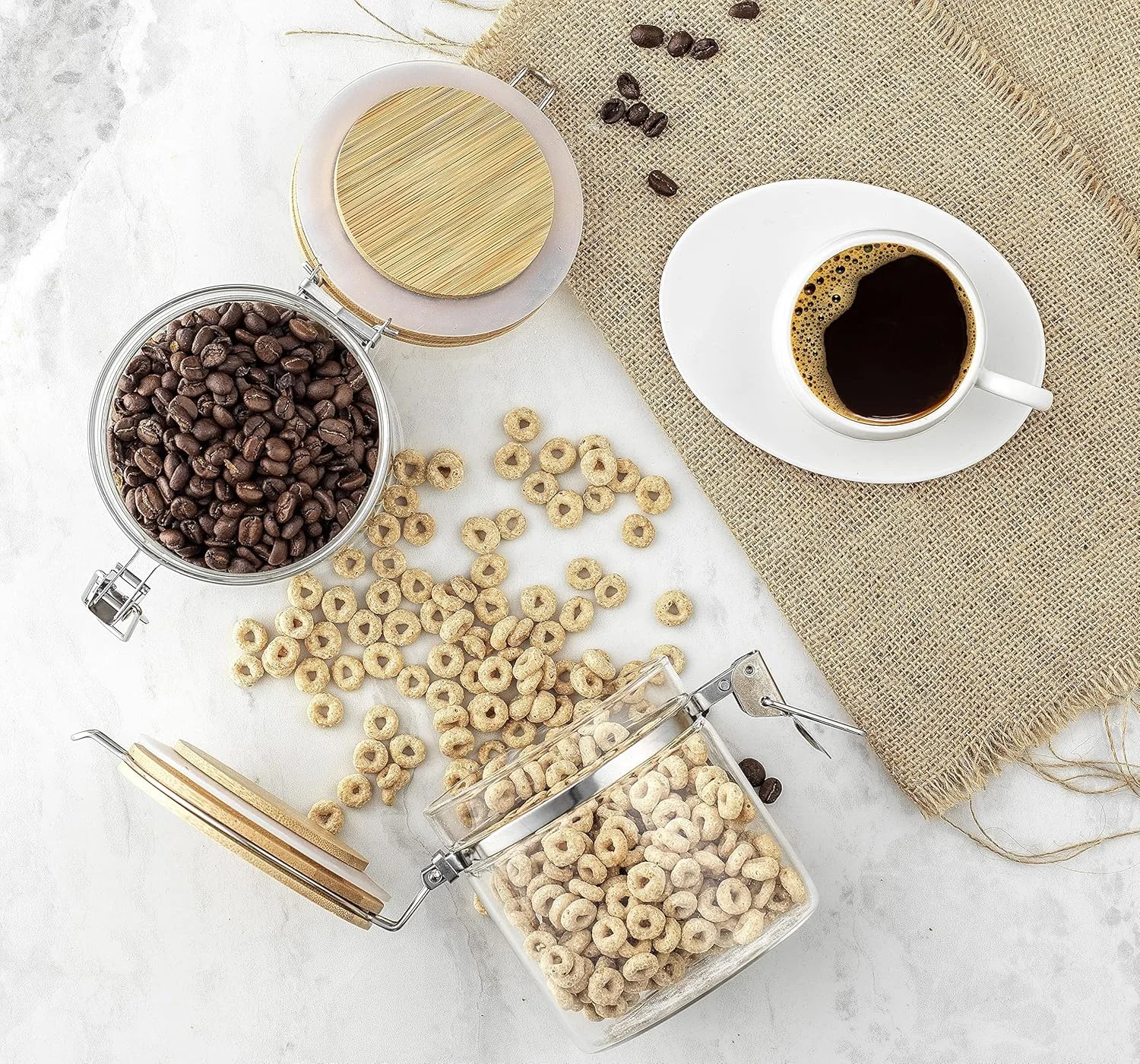 ظروف شیشه ای اکسفور با درب بامبو (562 میلی لیتر). ست 2 عددی ظروف نگهداری مواد غذایی با درب گیره دار برای نگهداری مواد غذایی در انبار. ظروف شیشه ای قابل مهر و موم برای سازماندهی آشپزخانه ظروف شیشه ای اکسفور با درب بامبو (562 میلی لیتر). ست 2 عددی ظروف نگهداری مواد غذایی با درب گیره دار برای نگهداری مواد غذایی در انبار. ظروف شیشه ای قابل مهر و موم برای سازماندهی آشپزخانه