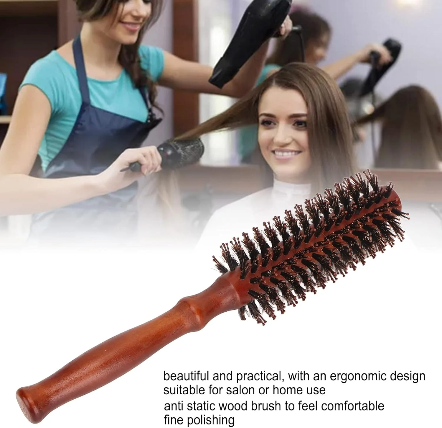 برس مو گرد، برس حالت دهنده مو گرد، جلوگیری از الکتریسیته ساکن، خشک شدن سریع با یون منفی، برای خشک کردن و فر کردن مو، برای ابزارهای حالت دهی مو (3 عدد)