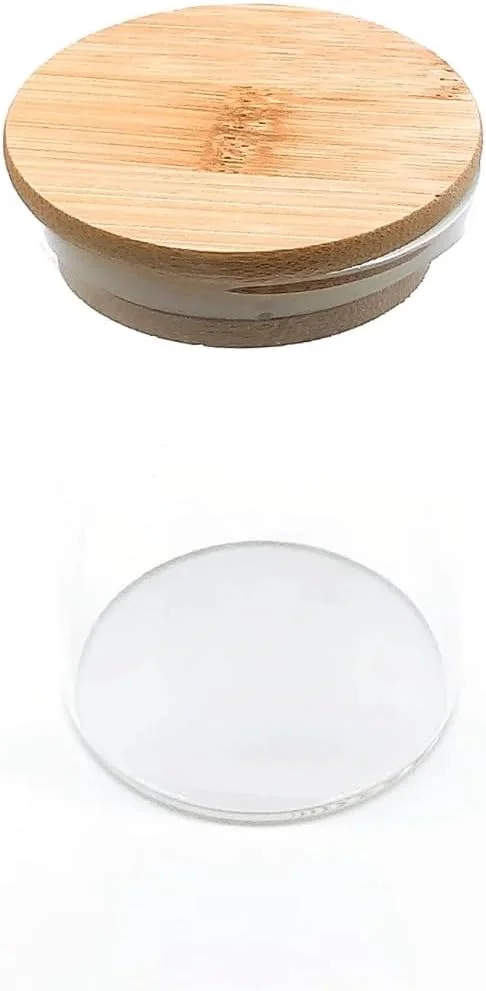 جا ادویه ای FAM با استند بامبو - قفسه نظم دهنده ادویه - ست چوبی دکوری آشپزخانه - شیشه با درب بامبو