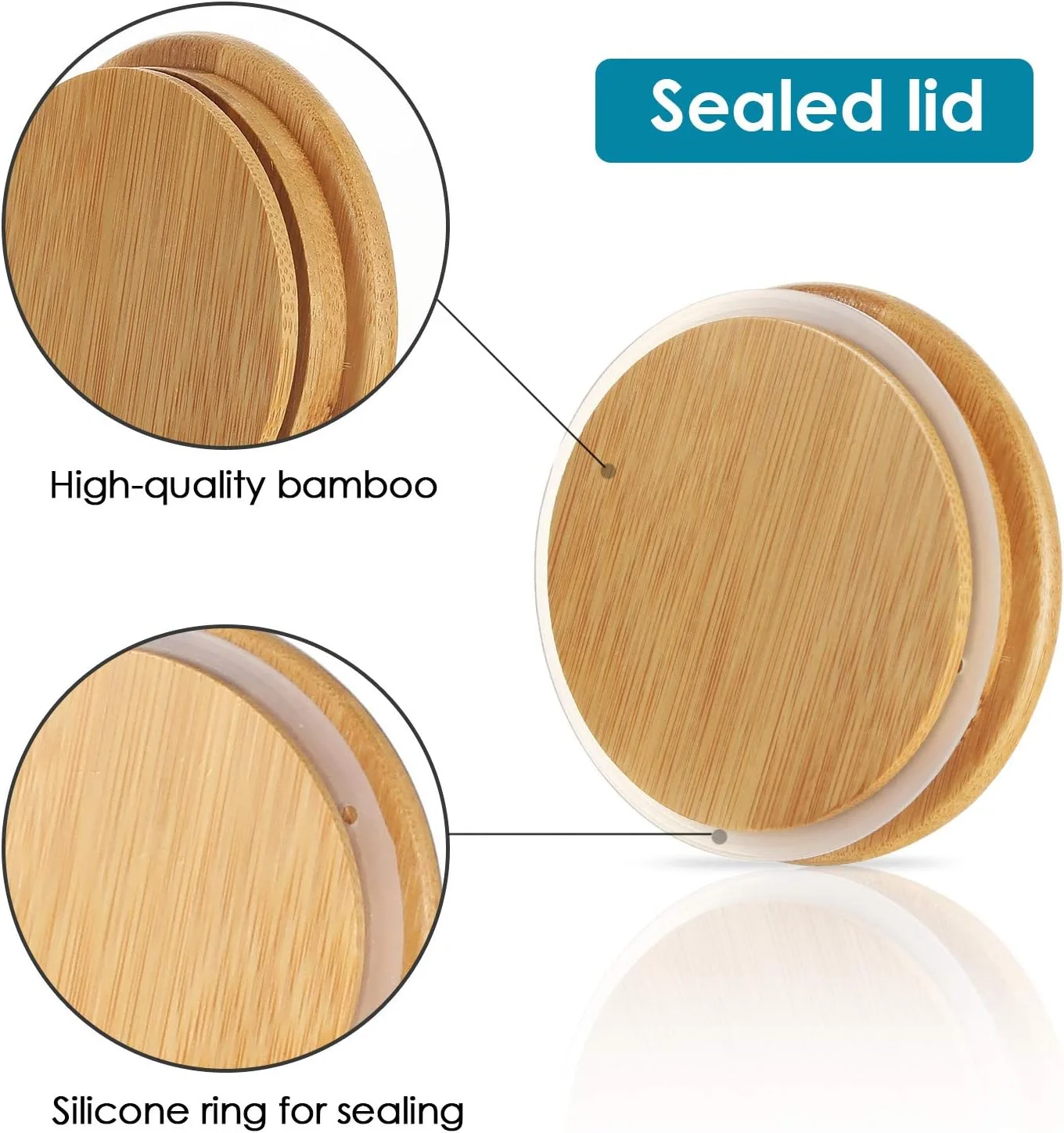 ظروف شیشه ای ذخیره سازی النژ با درب چوبی بامبو، 500 میلی لیتر، ظروف شیشه ای درب دار مناسب نگهداری مواد غذایی، حبوبات، آرد، شکر، قهوه، آبنبات و ادویه