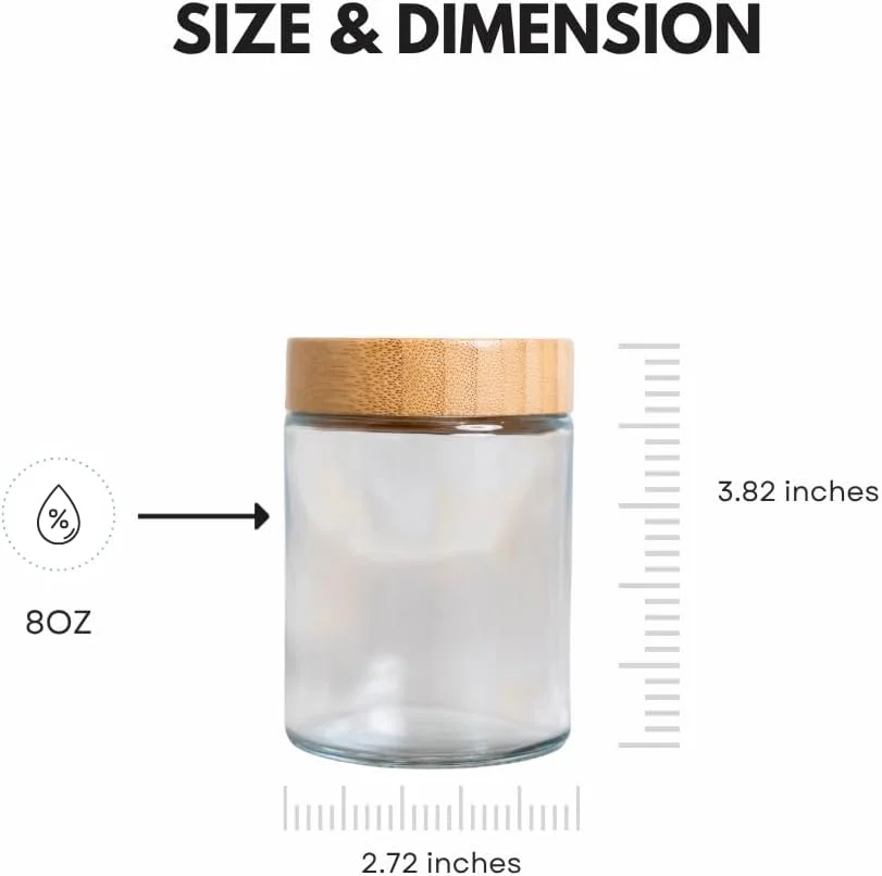 ست 15 عددی شیشه ادویه خالی 240 میلی لیتری با درب بامبو - ظروف نگهداری مواد غذایی با 2 قاشق اندازه گیری - ست نظم دهنده کابینت آشپزخانه برای ادویه جات، گیاهان، چاشنی ها، شمع و صنایع دستی - بدون برچسب