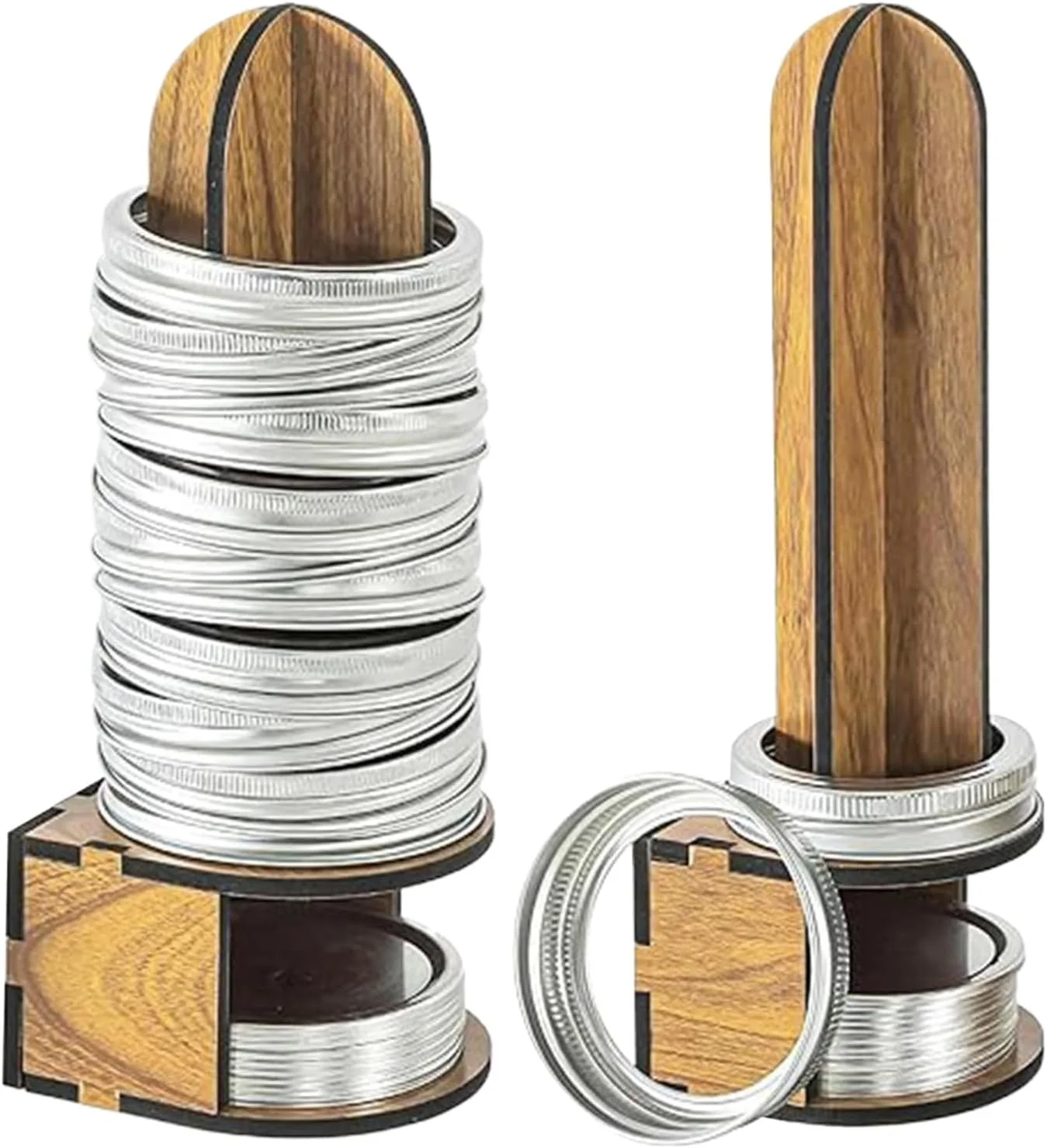 نگهدارنده درب شیشه مربا - نگهدارنده حلقه چوبی کنسرو - محل نگهداری حلقه کنسرو برای سازماندهی انبار، آشپزخانه، کافی شاپ، رستوران، مناسب برای صاحبان خانه، مربا سازی، نگهداری مواد غذایی، ترشی سبزیجات