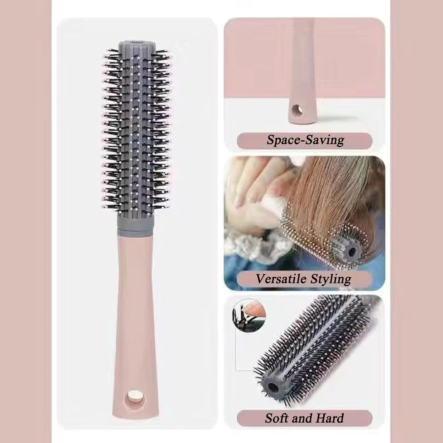 برس مو گرد، برس موی شعاعی، برس فر کننده، برس حالت دهنده، برس مو ماساژور، برس مو گرد کوچک برای موهای کوتاه، موهای بلند، چتری، ریش، برای حجم و درخشش مو (صورتی) برس مو گرد، برس موی شعاعی، برس فر کننده، برس حالت دهنده، برس مو ماساژور، برس مو گرد کوچک برای موهای کوتاه، موهای بلند، چتری، ریش، برای حجم و درخشش مو (صورتی)