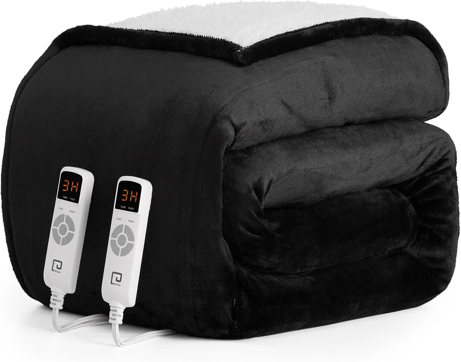 پتوی برقی گرمایشی EHEYCIGA سایز کینگ - پتوی گرمایشی با 5 سطح گرمایش و خاموشی خودکار 10 ساعته، پتوی نرم و راحت شرپا با قابلیت شستشو و کنترل دوگانه با گرمایش سریع، 90 در 100 اینچ