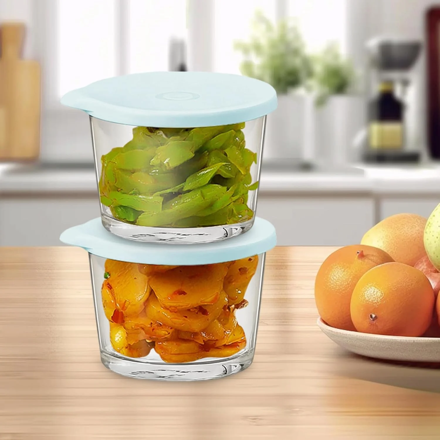 کاسه های شیشه ای، ظروف غذای قابل استفاده مجدد، کاسه های شیشه ای مخلوط کننده و نگهداری، برای آماده سازی غذا، میان وعده، پخت و پز، نگهداری در یخچال و فریزر، ناهار، سالاد، سوپ، ماست، میوه