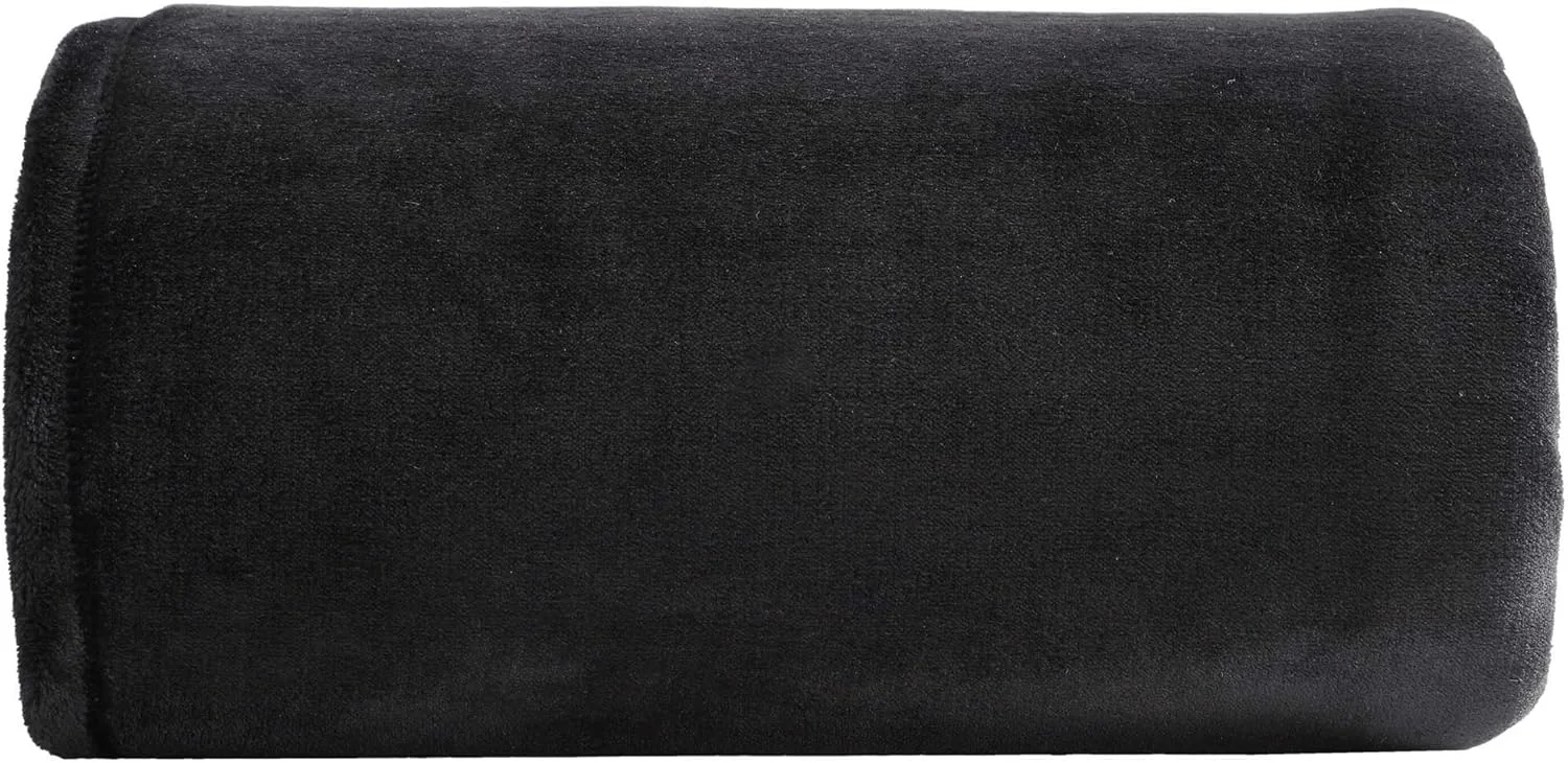 پتوی کامل/ملکه Eddie Bauer، ملحفه مخملی فوق العاده نرم و گرم، دکوراسیون منزل دنج برای فصل های سردتر (مشکی، کامل/ملکه)